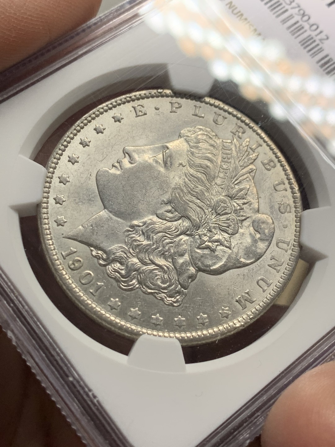 《竞宝斋》第147场-周日，周一 2场 (全场包邮) NGC-MS61 美国1901-O年 摩根一元大银币 顶级好品