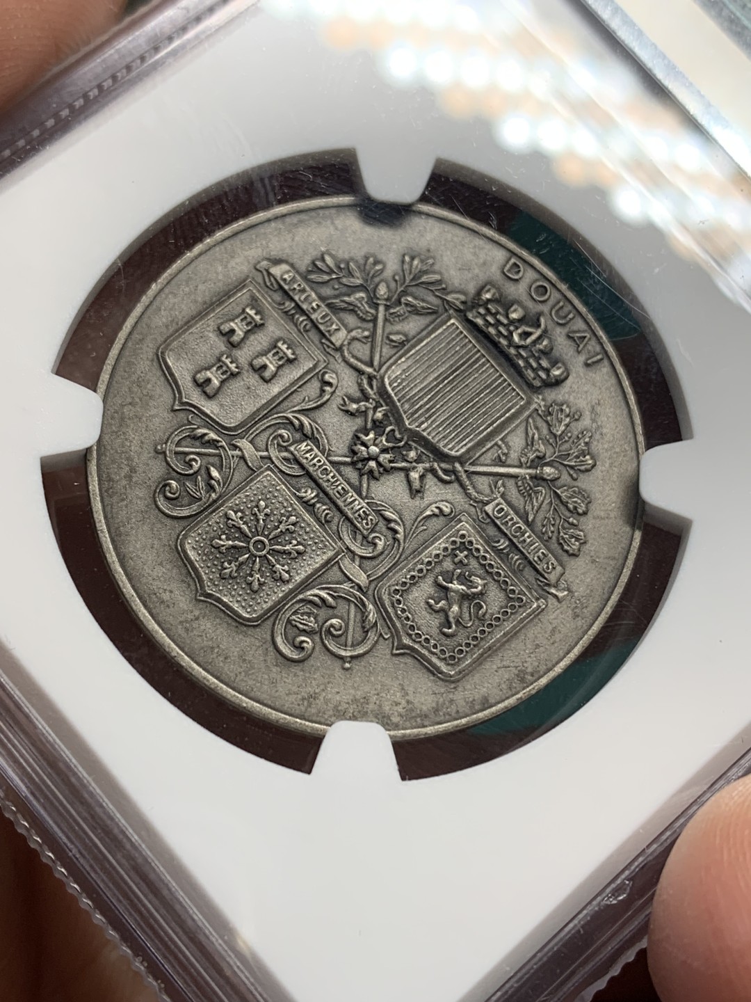 《竞宝斋》第147场-周日，周一 2场 (全场包邮) NGC MS62 法国杜埃商会银章 细节丰富