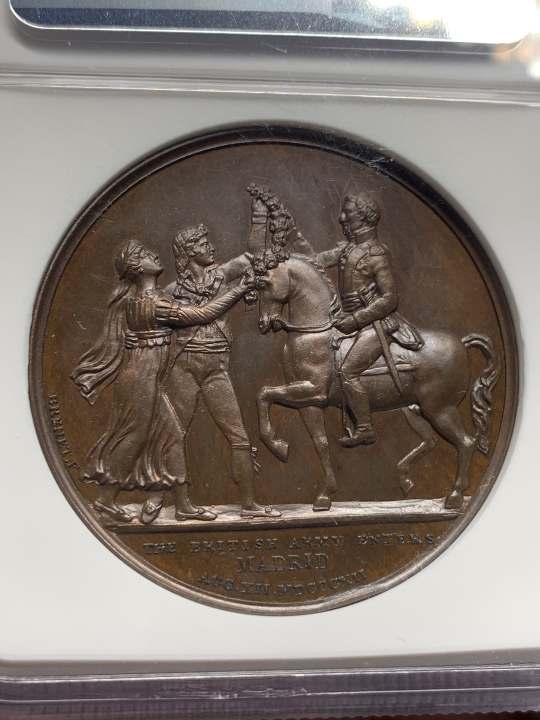 《竞宝斋》第147场-周日，周一 2场 (全场包邮) NGC MS65BN 1820年萨拉曼卡会战铜章，拿破仑战争题材中极为出彩的一枚，品相分数一步到位