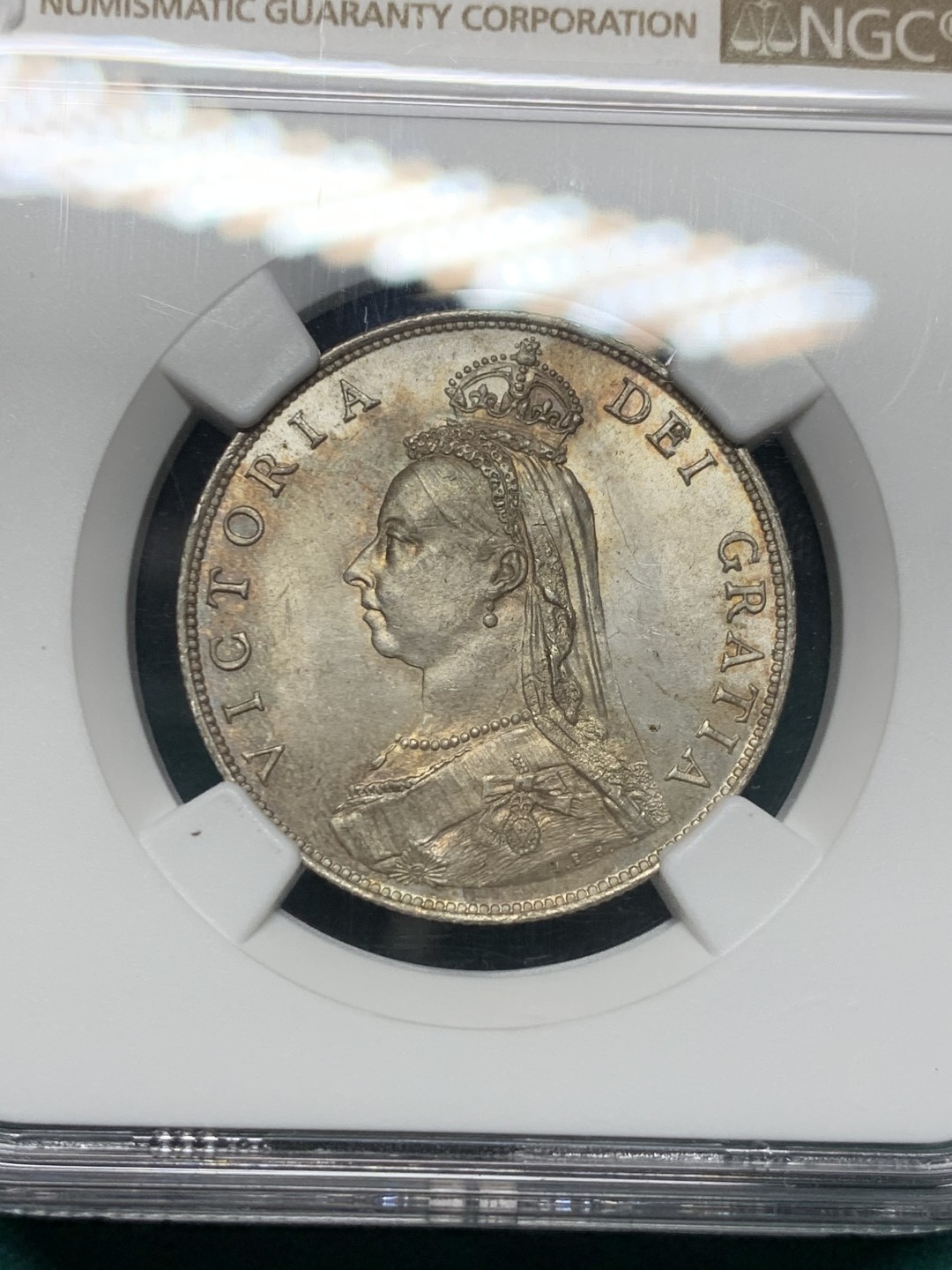 《竞宝斋》第147场-周日，周一 2场 (全场包邮) NGC-MS64 英国 1887年维多利亚2先令弗洛林银币 BU状态