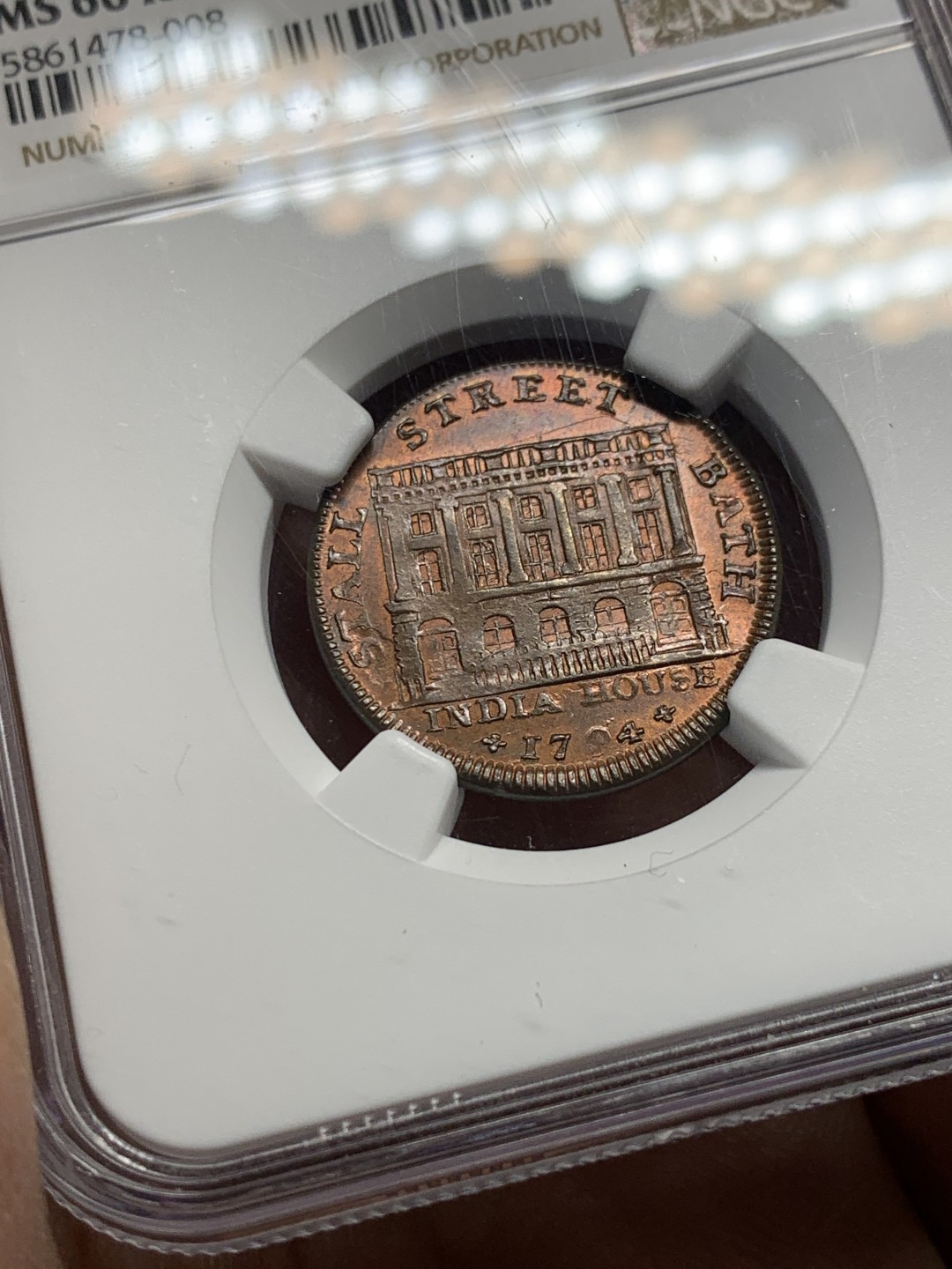 《竞宝斋》第147场-周日，周一 2场 (全场包邮) NGC MS66 英国巴斯 1794年 1法新代用币 非常少见的汉语元素，少见RB状态，唯一冠军分