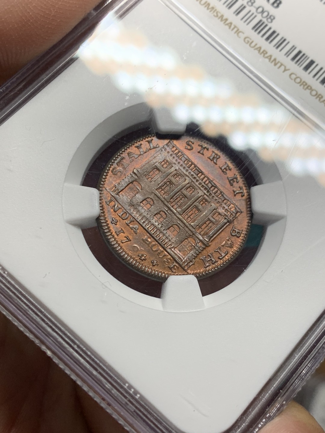 《竞宝斋》第147场-周日，周一 2场 (全场包邮) NGC MS66 英国巴斯 1794年 1法新代用币 非常少见的汉语元素，少见RB状态，唯一冠军分