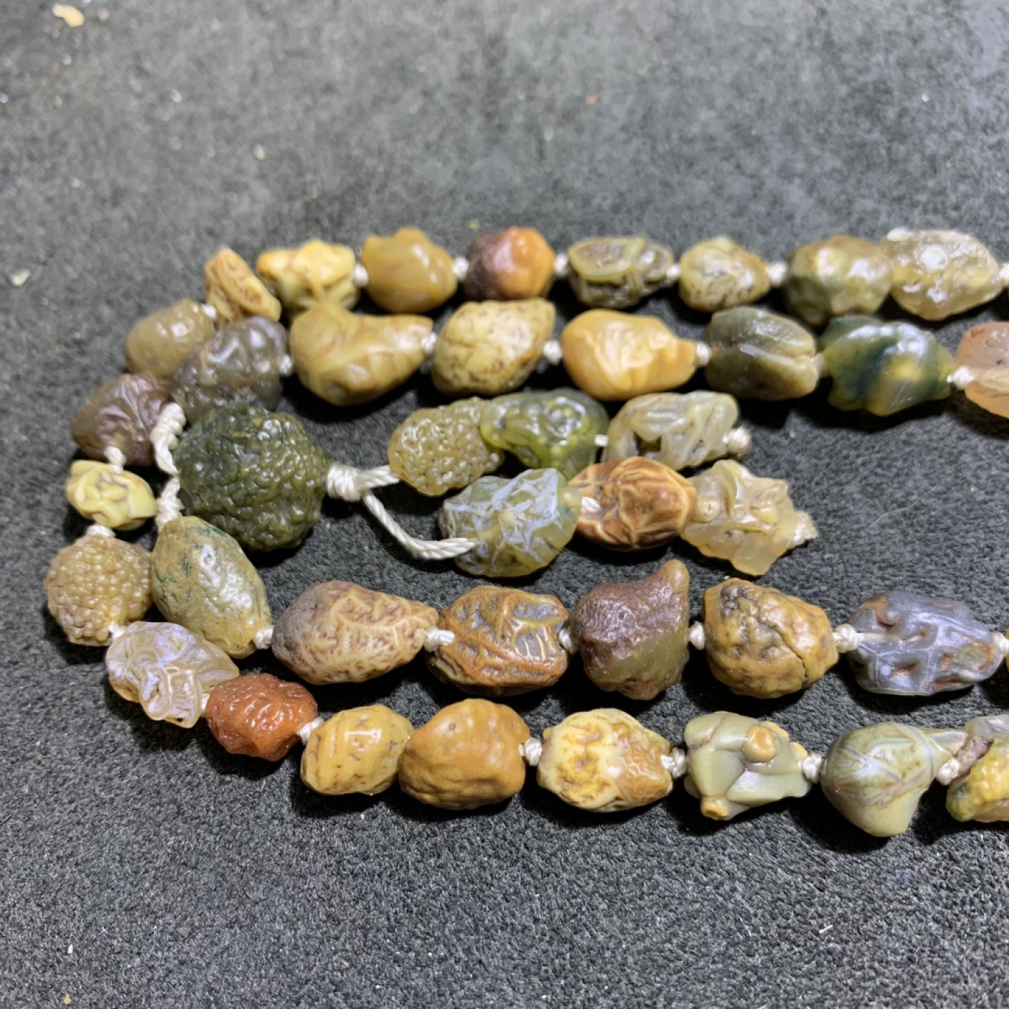 精美阿拉善筋脉玛瑙大颗粒原石108项链一条，