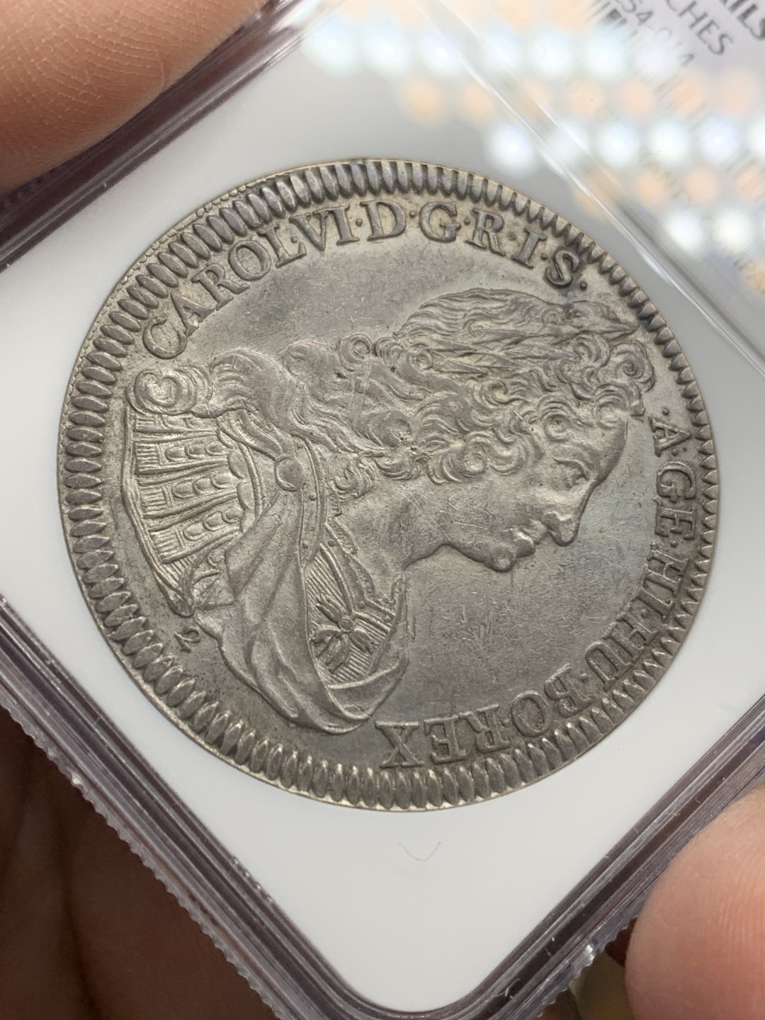 《竞宝斋》第147场-周日，周一 2场 (全场包邮) NGC-AUD 神圣罗马帝国 1737(2) 卡尔六世 1泰勒银币底板 状态好