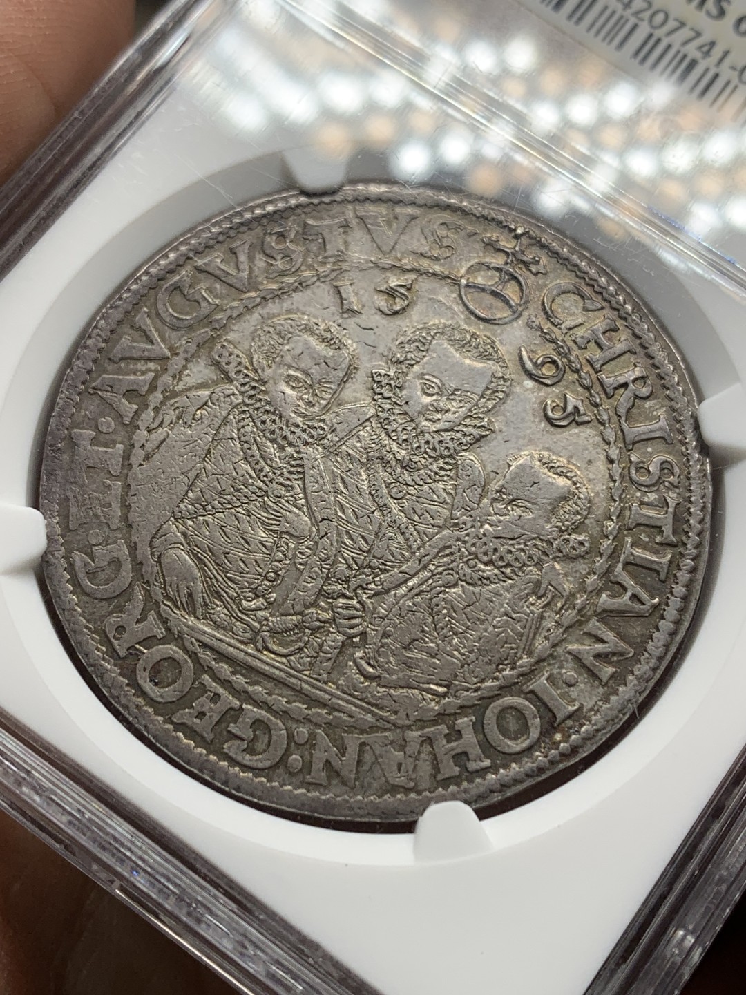 《竞宝斋》第147场-周日，周一 2场 (全场包邮) 亚军分！NGC MS63 德国 1595年 萨克森 3兄弟 泰勒 400多年的原光状态 实在难得 所见最好