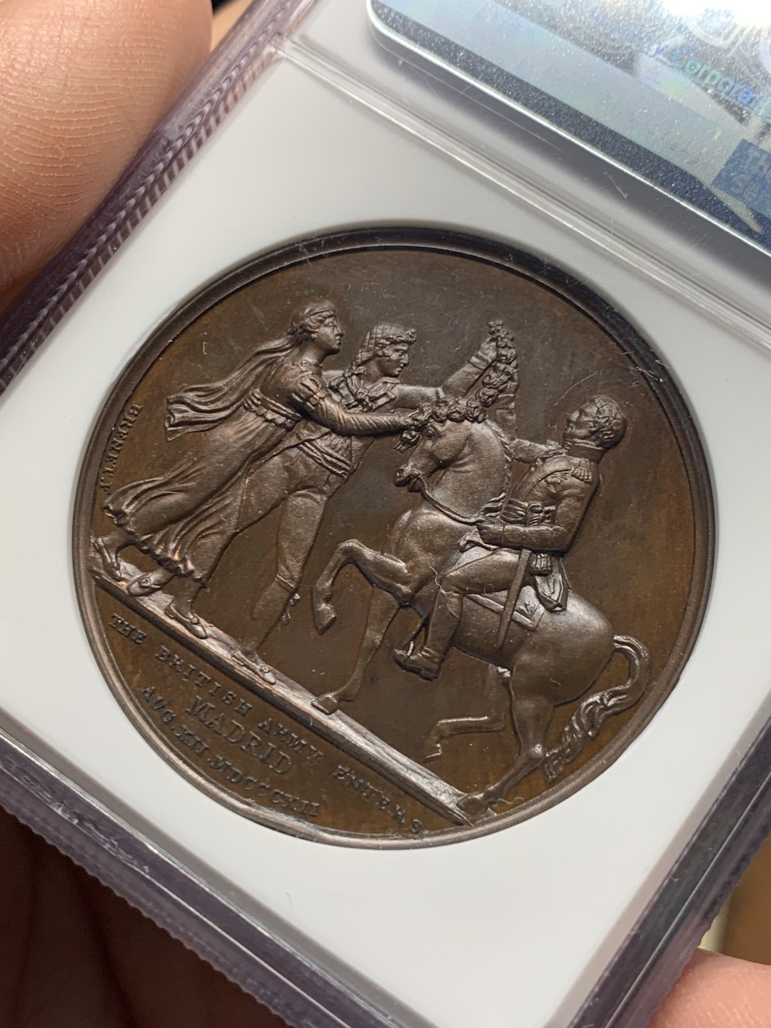 《竞宝斋》第147场-周日，周一 2场 (全场包邮) NGC MS65BN 1820年萨拉曼卡会战铜章，拿破仑战争题材中极为出彩的一枚，品相分数一步到位