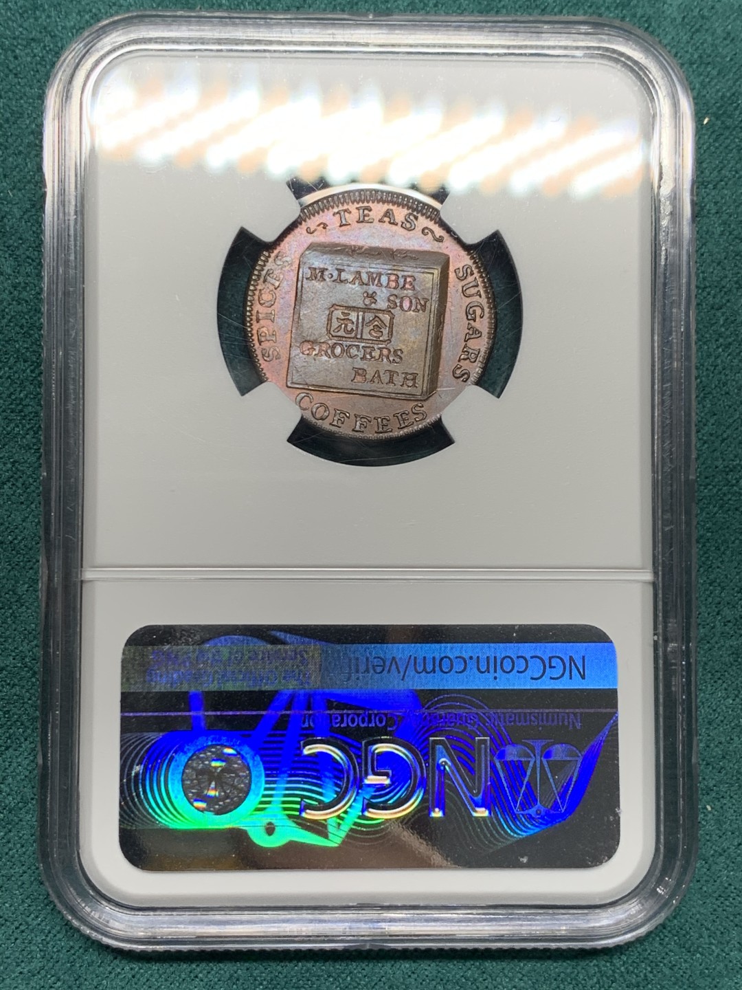 《竞宝斋》第147场-周日，周一 2场 (全场包邮) NGC MS66 英国巴斯 1794年 1法新代用币 非常少见的汉语元素，少见RB状态，唯一冠军分