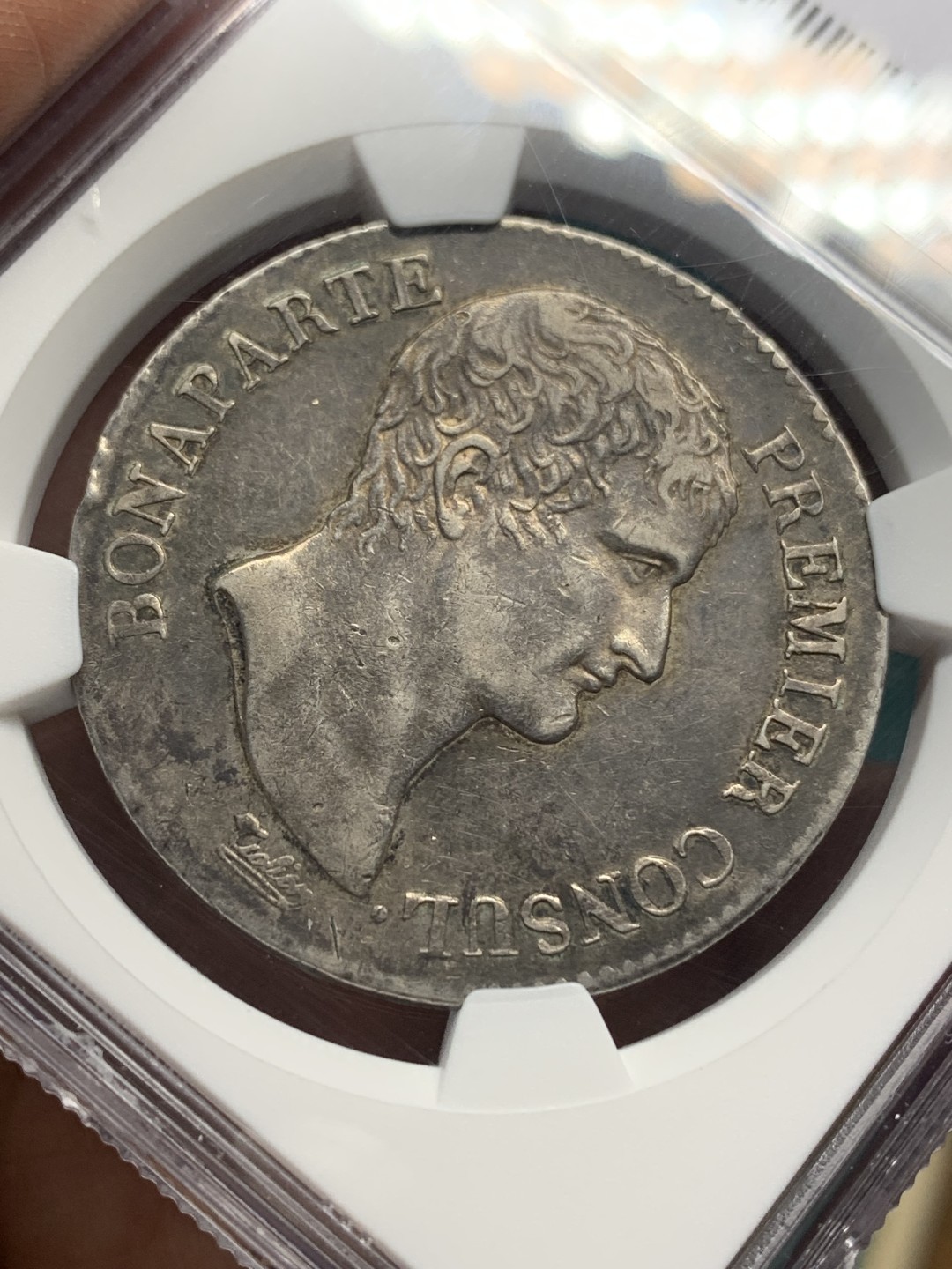 《竞宝斋》第147场-周日，周一 2场 (全场包邮) NGC XF45 法国 AN 12A 无纪年拿一5法郎 银币 少见凯撒头 原味状态 45分中规中矩