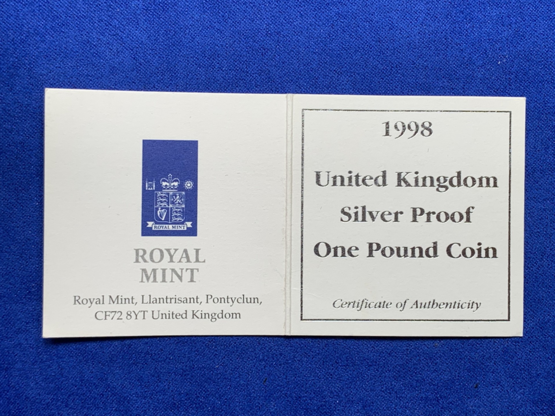 《竞宝斋》第147场-周日，周一 2场 (全场包邮) 1998年 英国精制 1英镑银币 直径不大 特厚