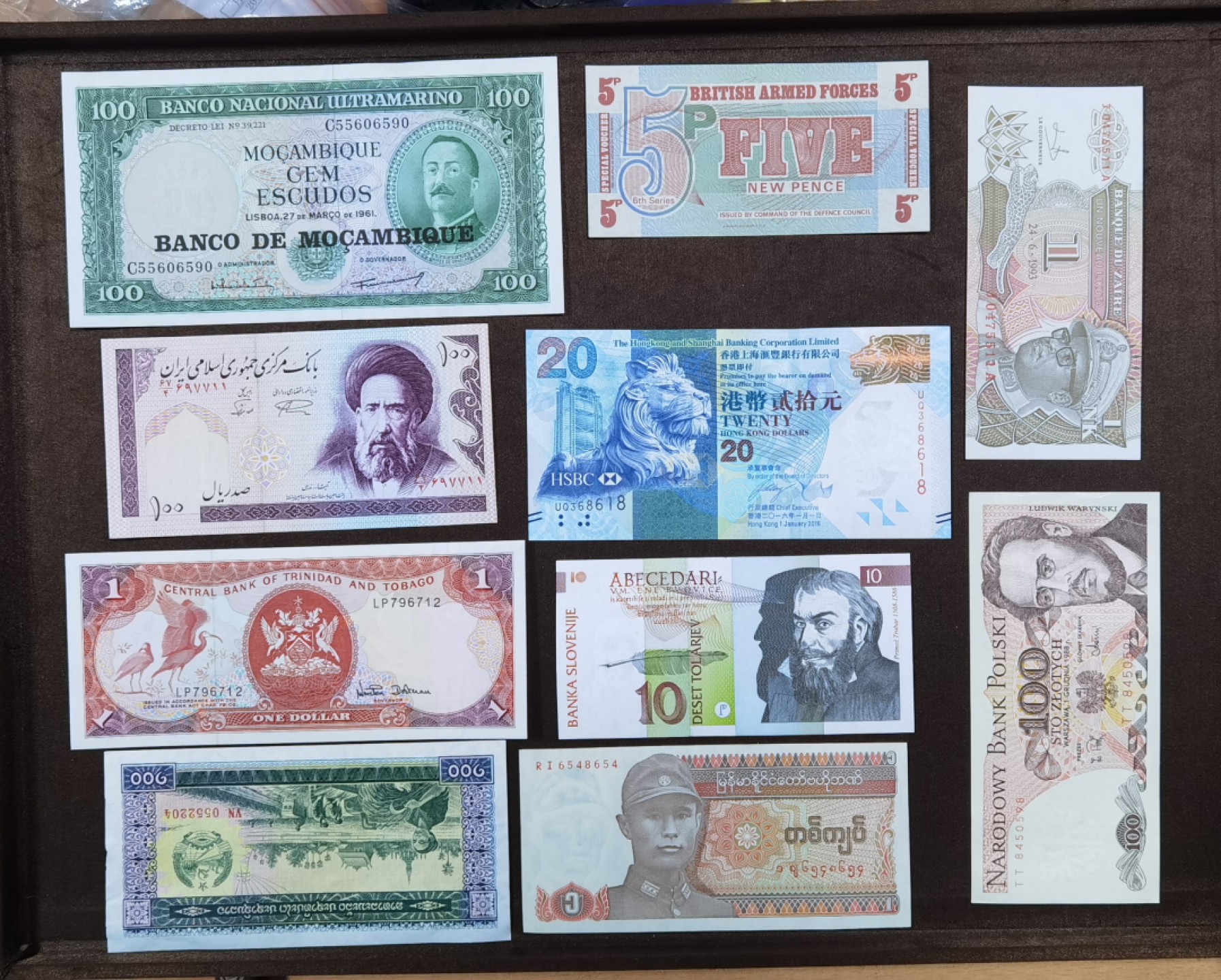 北京马甸外国币专卖微拍第九十四期，外国纸币专场，陆续上新，欢迎关注 散币10张之二
