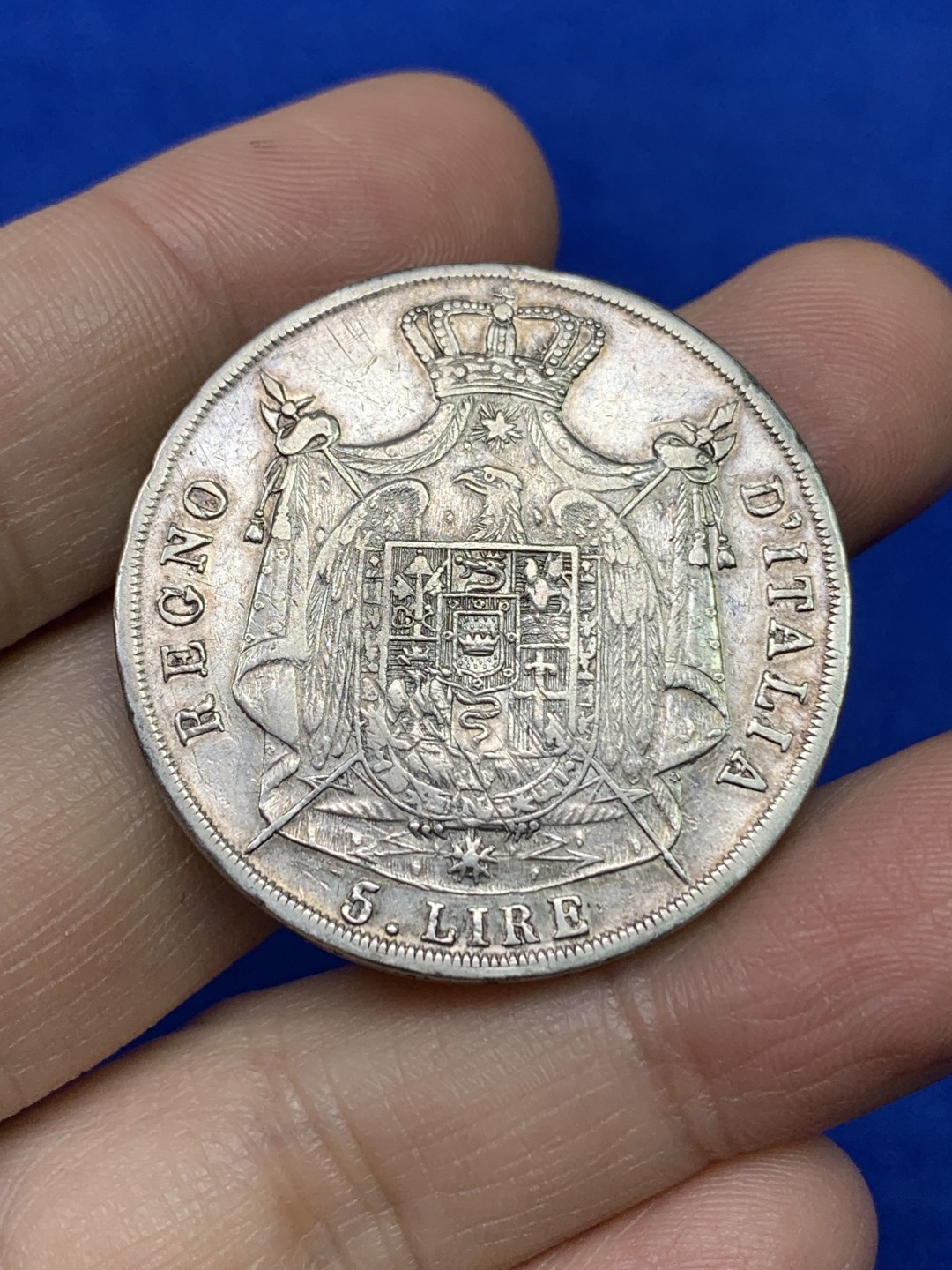 《竞宝斋》第147场-周日，周一 2场 (全场包邮) 法占意大利1809年拿破仑5里拉银币 稀少品种