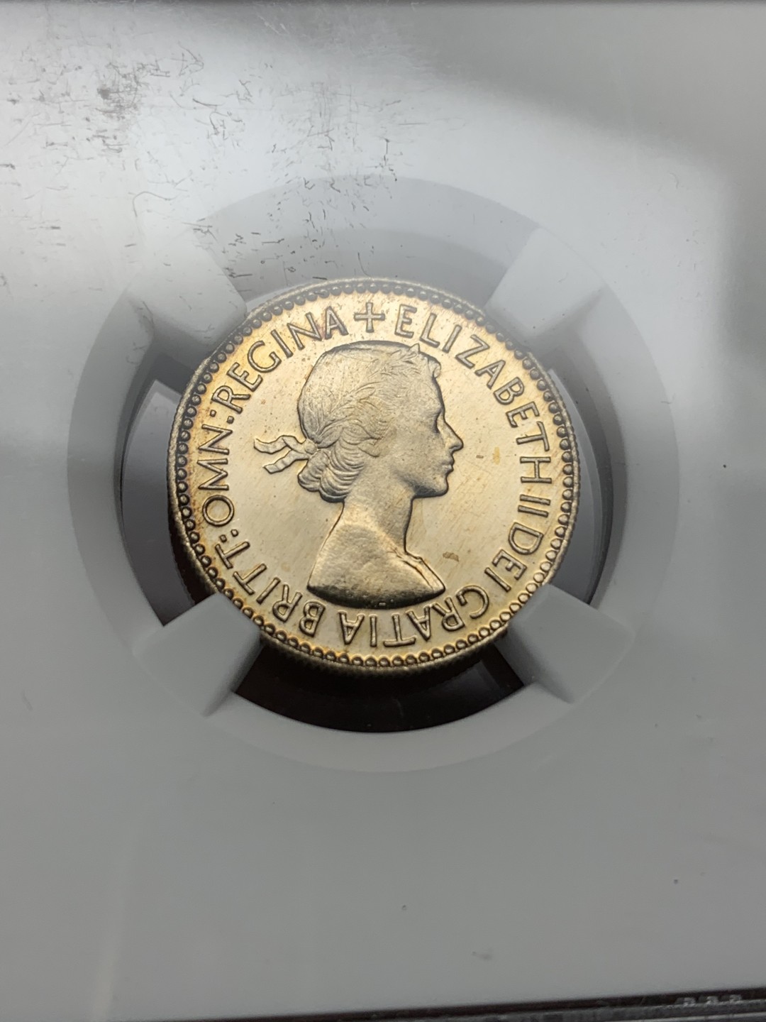 《竞宝斋》第147场-周日，周一 2场 (全场包邮) NGC-PF63CA 1953年英国伊丽莎白二世加冕首年精制6便士，带cameo