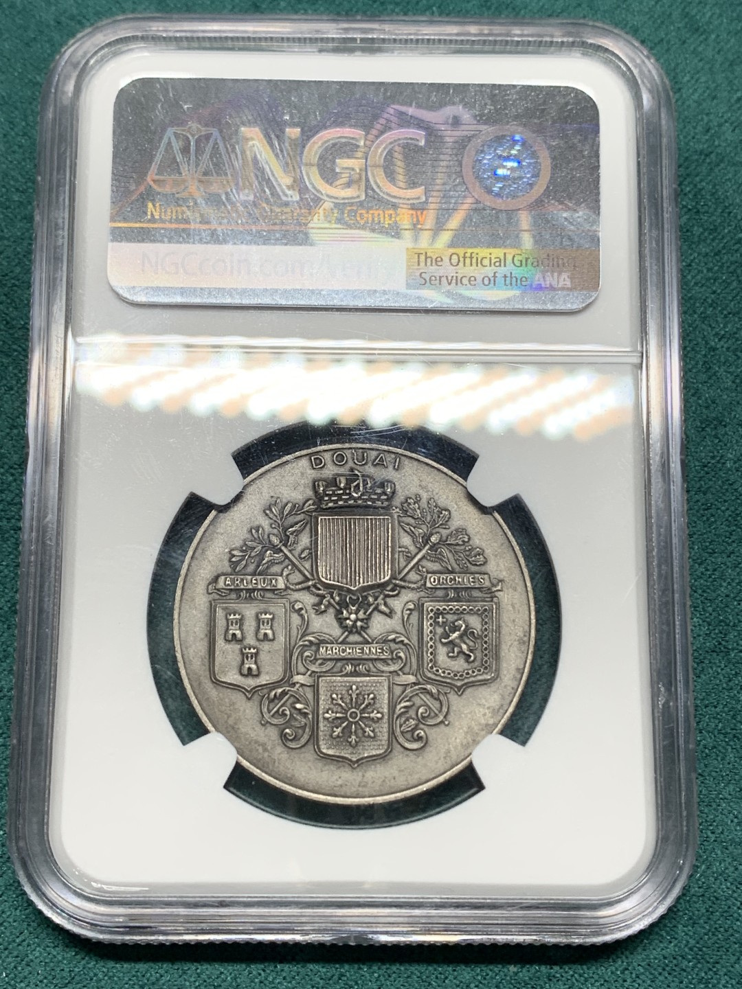 《竞宝斋》第147场-周日，周一 2场 (全场包邮) NGC MS62 法国杜埃商会银章 细节丰富
