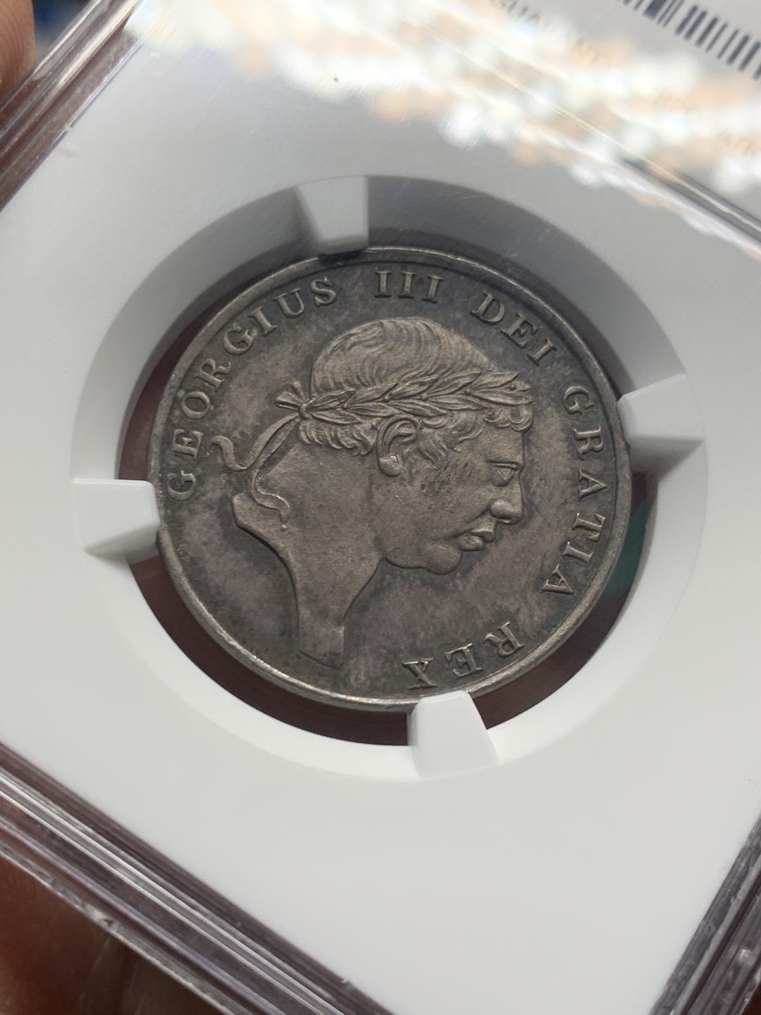 《竞宝斋》第147场-周日，周一 2场 (全场包邮) NGC MS 64 1816年英国英格兰银行代用币乔三1先令6便士（18便士）高分 双面带复古包浆