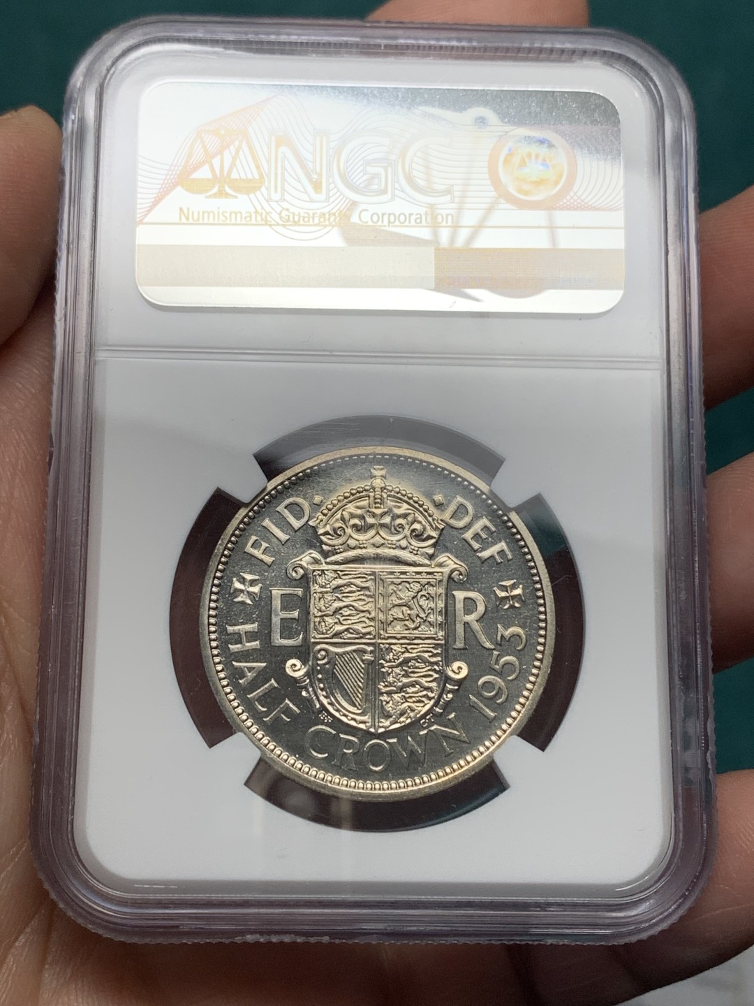 《竞宝斋》第147场-周日，周一 2场 (全场包邮) NGC-PF64 1953年英国伊丽莎白二世加冕首年精制半克朗