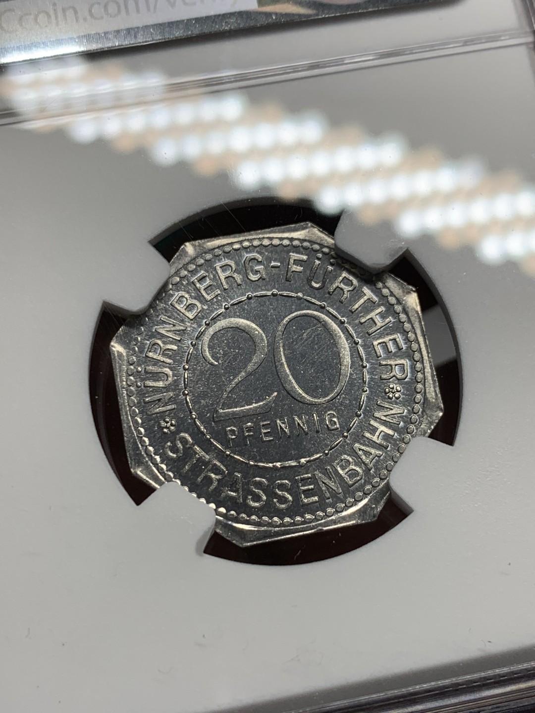 《竞宝斋》第147场-周日，周一 2场 (全场包邮) NGC MS66 德国 纽伦堡 1920年 紧急状态币 20盆尼 状态不错