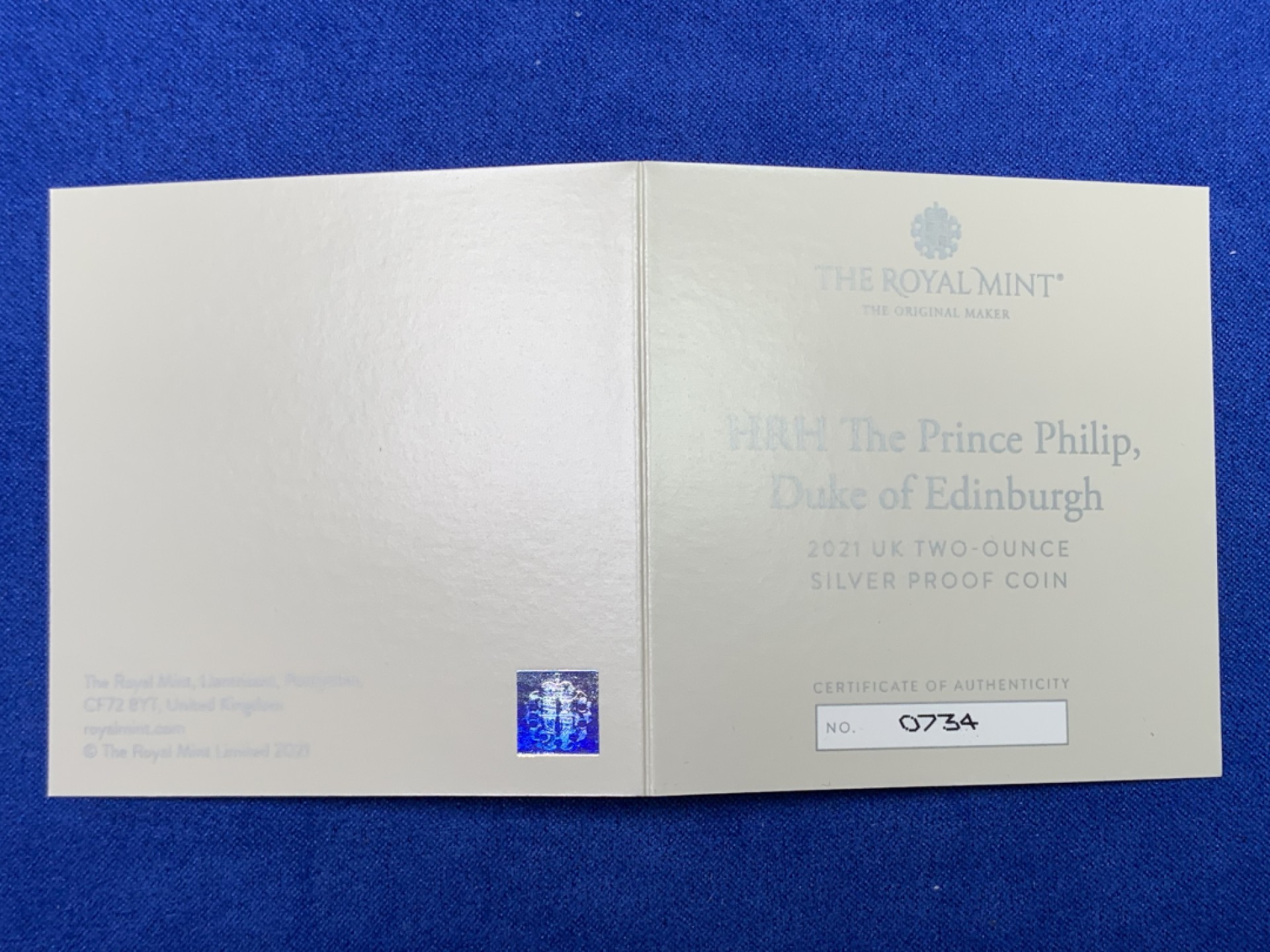 《竞宝斋》第147场-周日，周一 2场 (全场包邮) NGC-PF69UC 英国 2021年 菲利普亲王 女王夫妇各占一面 2OZ（62.2克）精制比1OZ少很多 满分仅7枚 盒证齐全