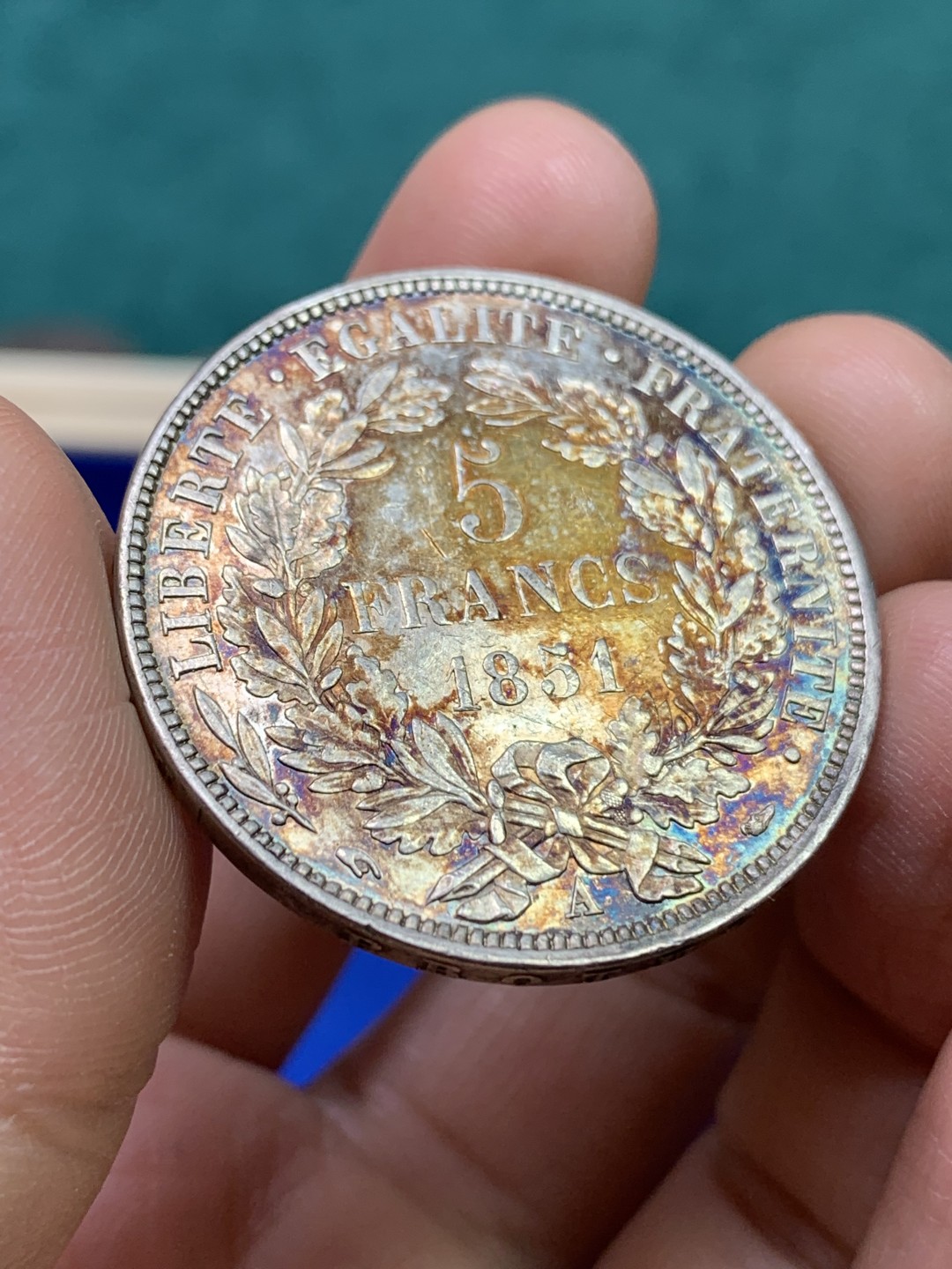 《竞宝斋》第147场-周日，周一 2场 (全场包邮) 法国 1851年 谷物女神 5法郎银币 包浆漂亮 品相极好