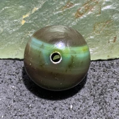 缠丝玛瑙算盘珠1颗， - 缠丝玛瑙算盘珠1颗，