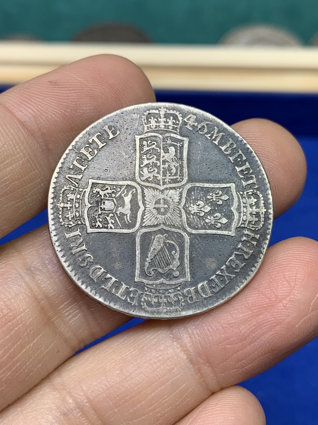 《竞宝斋》第147场-周日，周一 2场 (全场包邮) 英国 1746年 水泡眼 乔治二世 半克朗 银币 LIMA 版本 铸币材料源自利马海战缴获的白银 铸造