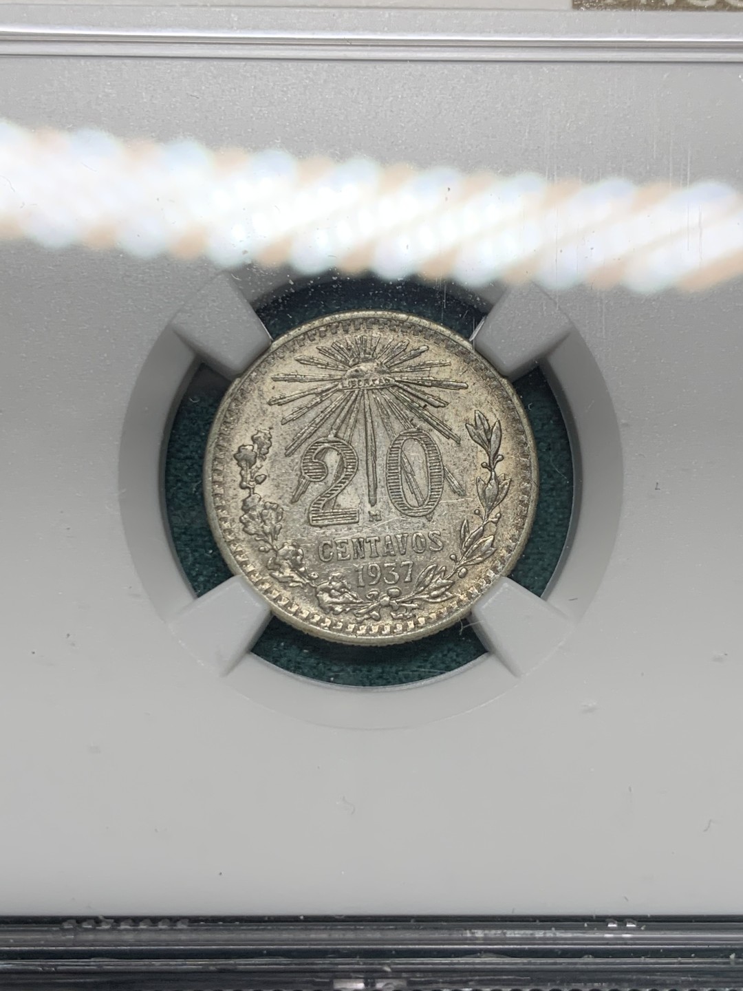 《竞宝斋》第147场-周日，周一 2场 (全场包邮) NGC AUD 1937M墨西哥20分银币