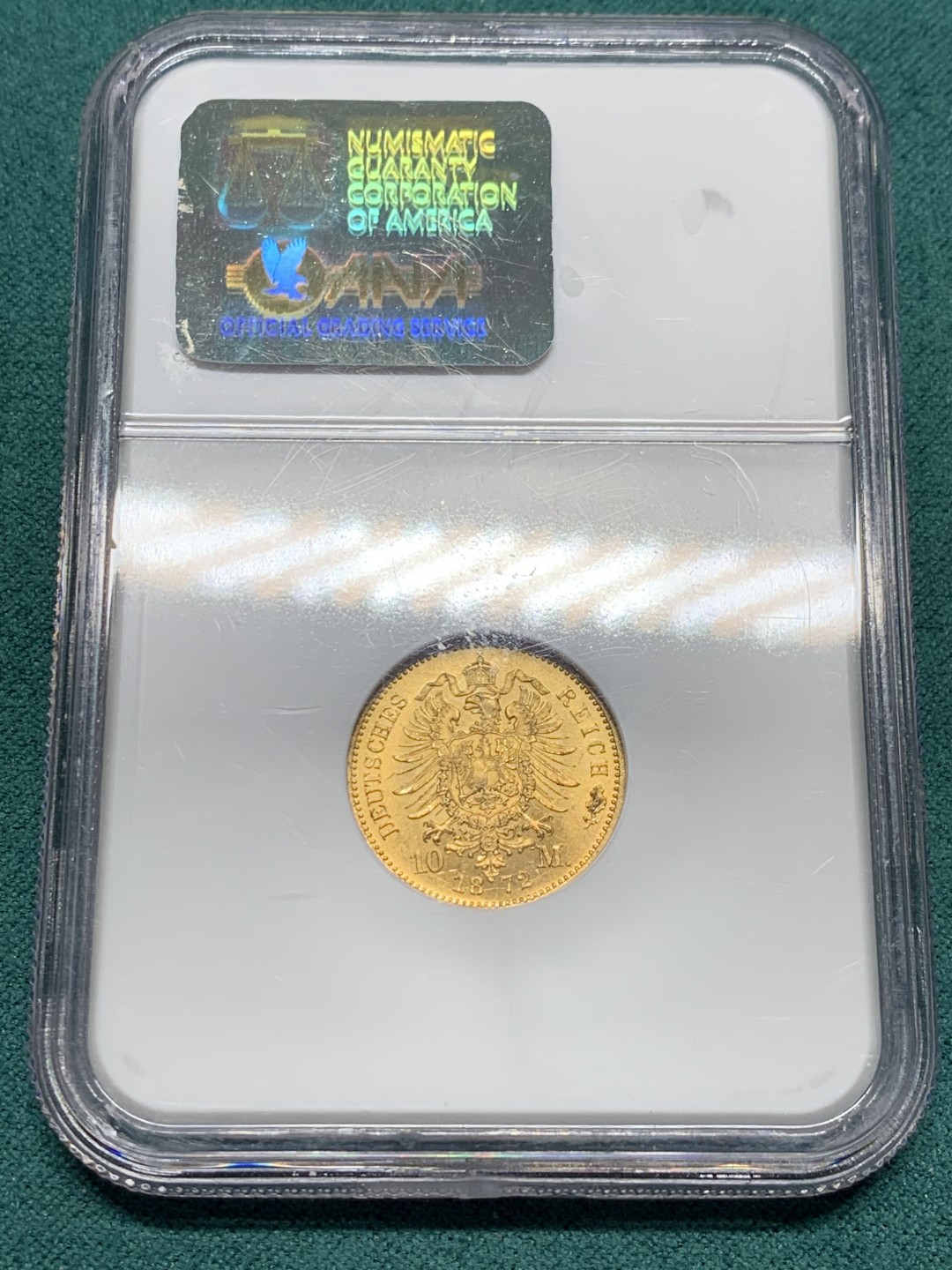 《竞宝斋》第147场-周日，周一 2场 (全场包邮) NGC-MS67 1872A德国普鲁士10马克金币，超高分