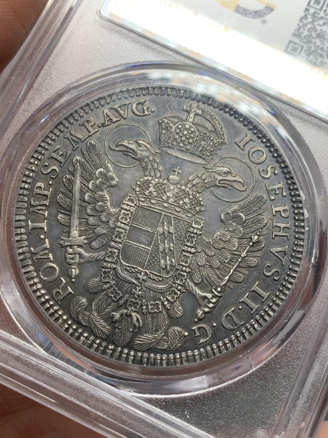《竞宝斋》第147场-周日，周一 2场 (全场包邮) PCGS-AU55 德国 1779年 神罗纽伦堡景观泰勒大银币 经典品种 细节不错