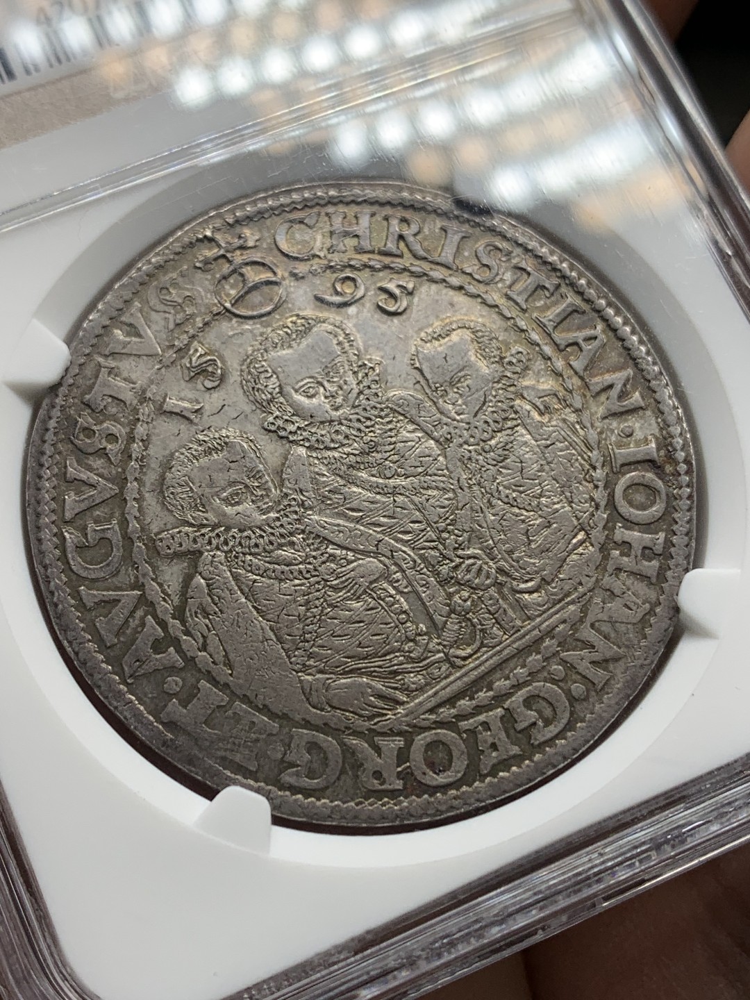 《竞宝斋》第147场-周日，周一 2场 (全场包邮) 亚军分！NGC MS63 德国 1595年 萨克森 3兄弟 泰勒 400多年的原光状态 实在难得 所见最好