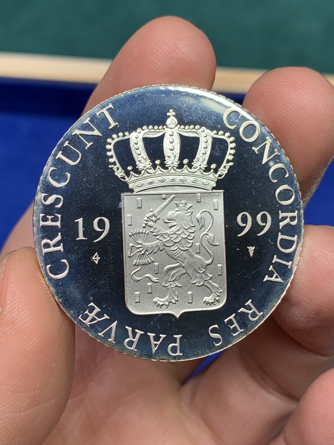 《竞宝斋》第147场-周日，周一 2场 (全场包邮) 1999年荷兰精制Proof武士银杜卡特大银币，仿古制作，乌特勒支省 28.25克，0.873银，40毫米，发行量9500