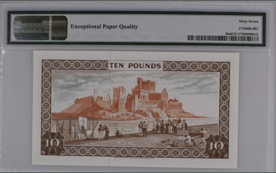 收藏联盟Quantum Auction 第244期拍卖  马恩岛1979年10镑 PMG67 数字冠 唯一冠军分 “闹鬼荒堡”匹尔城堡