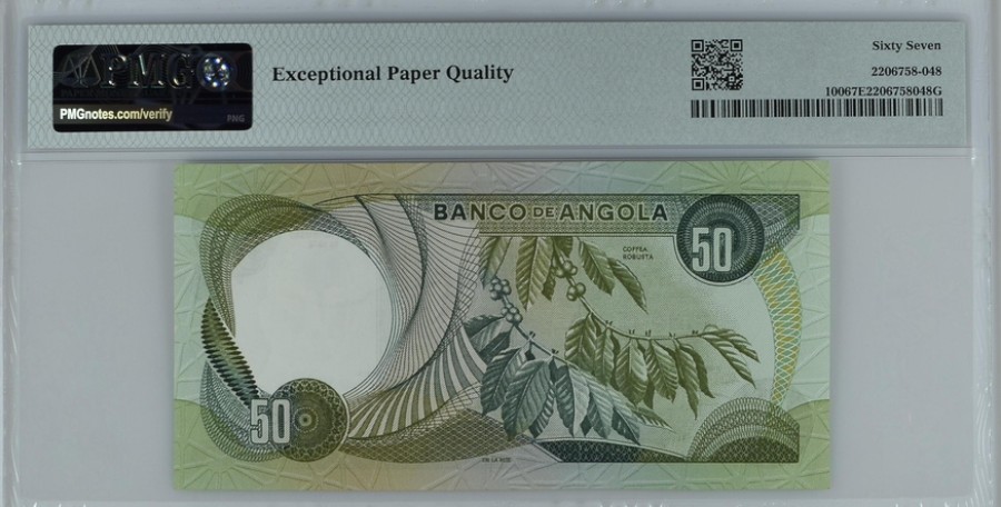 收藏联盟Quantum Auction 第244期拍卖  安哥拉1972年50埃斯库多 PMG67 高分稀少