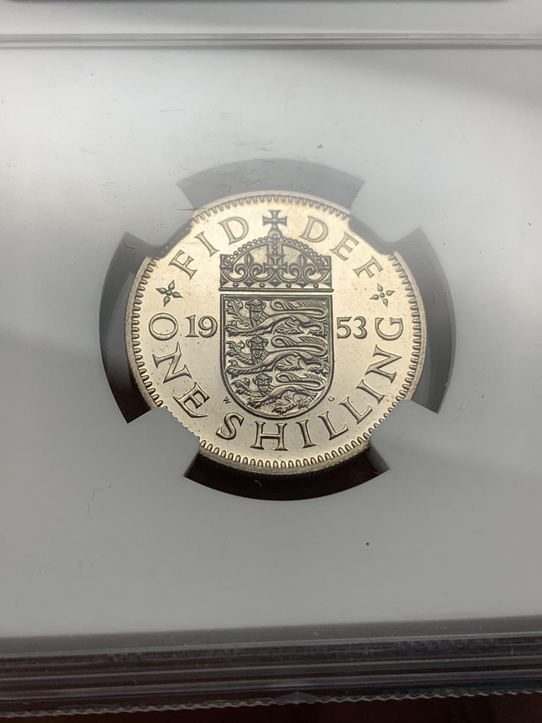 《竞宝斋》第147场-周日，周一 2场 (全场包邮) NGC-PF65CA 1953年英国伊丽莎白二世加冕首年精制1先令，带cameo（ENGLAND)