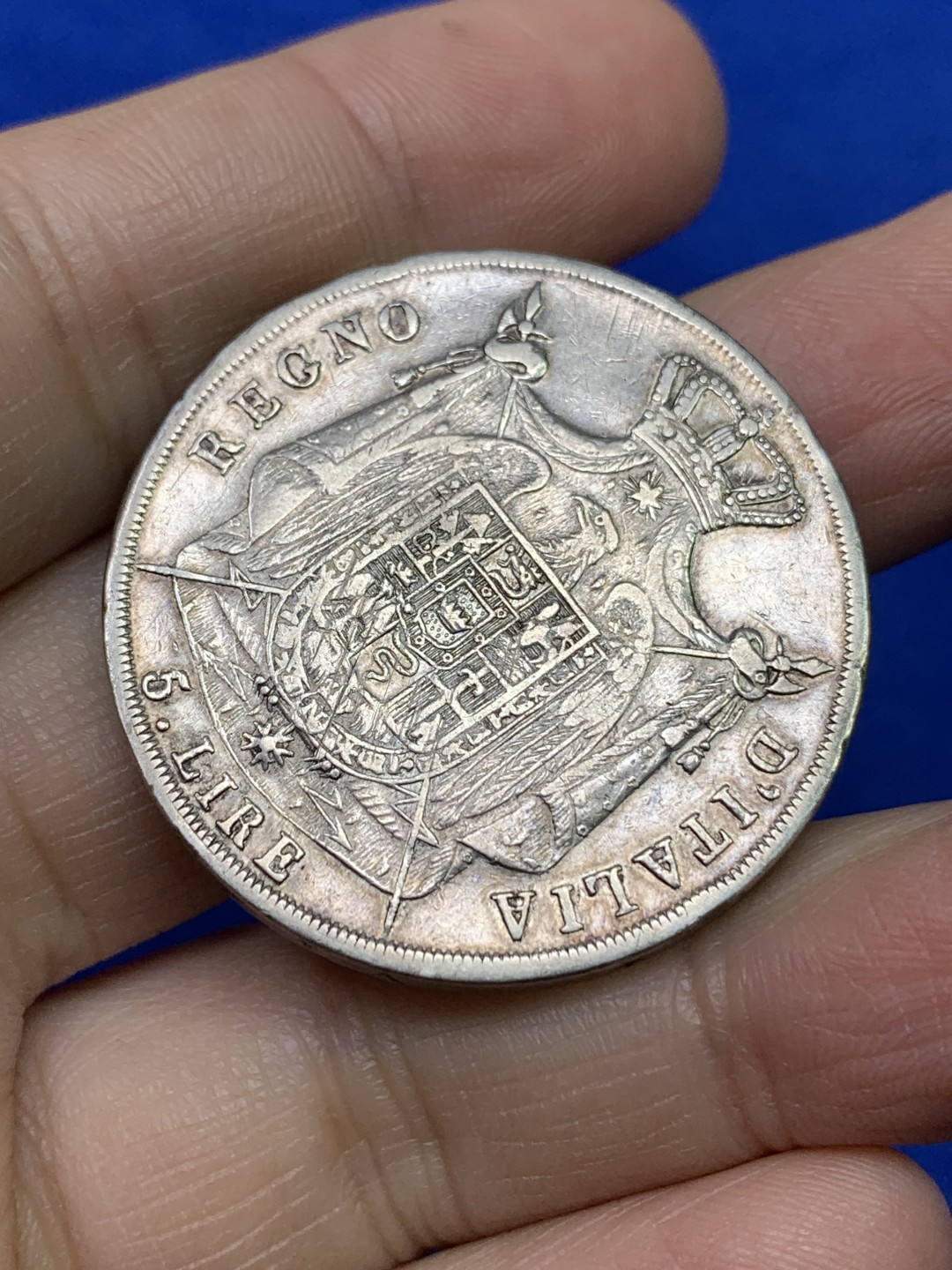 《竞宝斋》第147场-周日，周一 2场 (全场包邮) 法占意大利1809年拿破仑5里拉银币 稀少品种