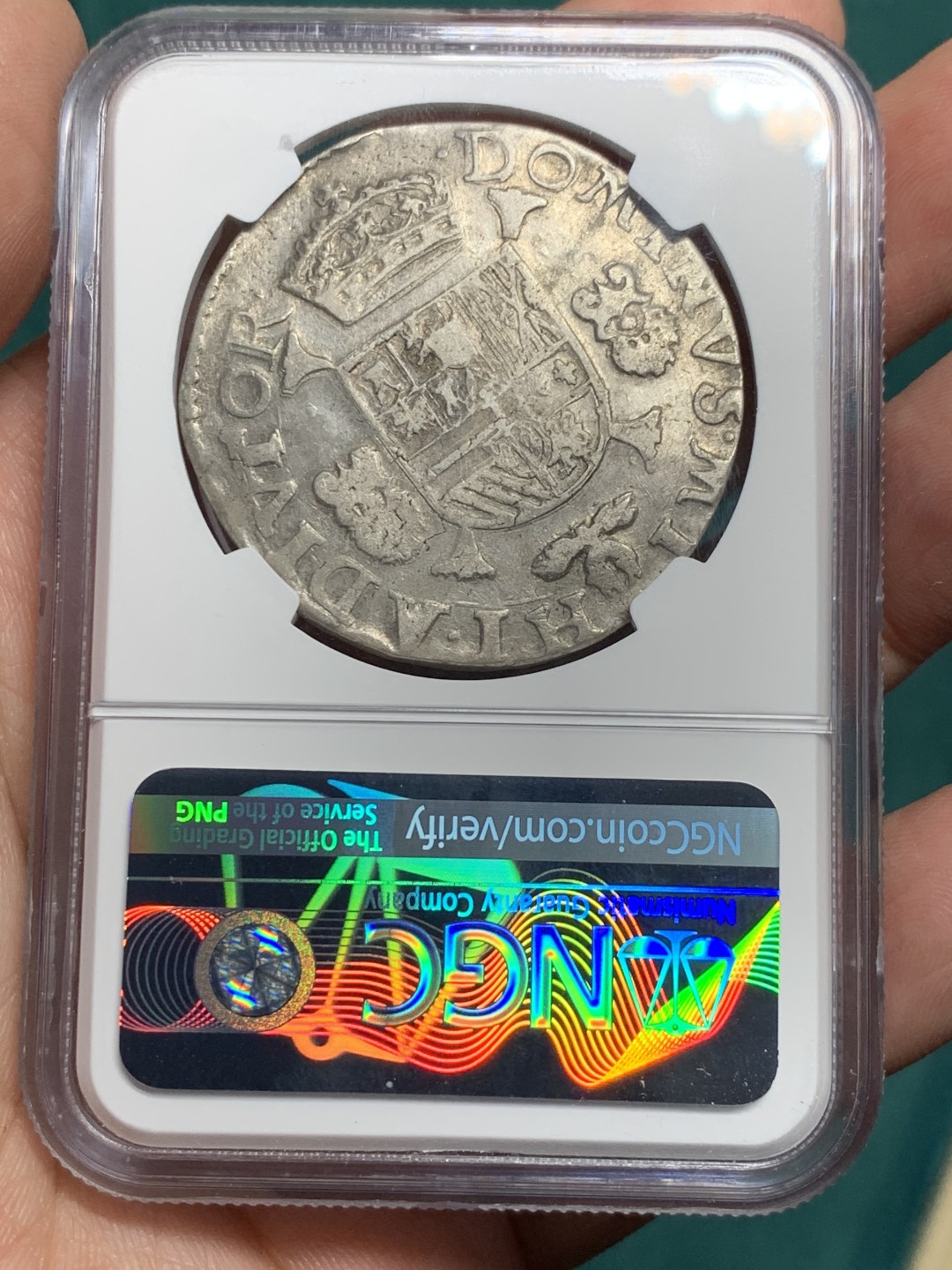 《竞宝斋》第147场-周日，周一 2场 (全场包邮) 亚军 NGC-VF30 西属尼德兰 1590年菲利普二世 1杜卡特大银币 罕见品种 这东西能找到一个有分的就已经是缘分了