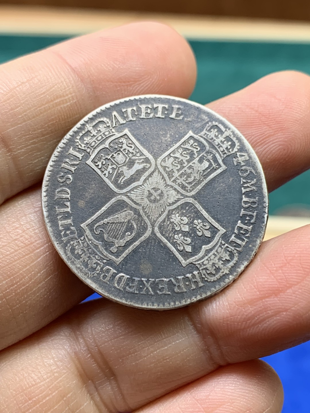 《竞宝斋》第147场-周日，周一 2场 (全场包邮) 英国 1746年 水泡眼 乔治二世 半克朗 银币 LIMA 版本 铸币材料源自利马海战缴获的白银 铸造