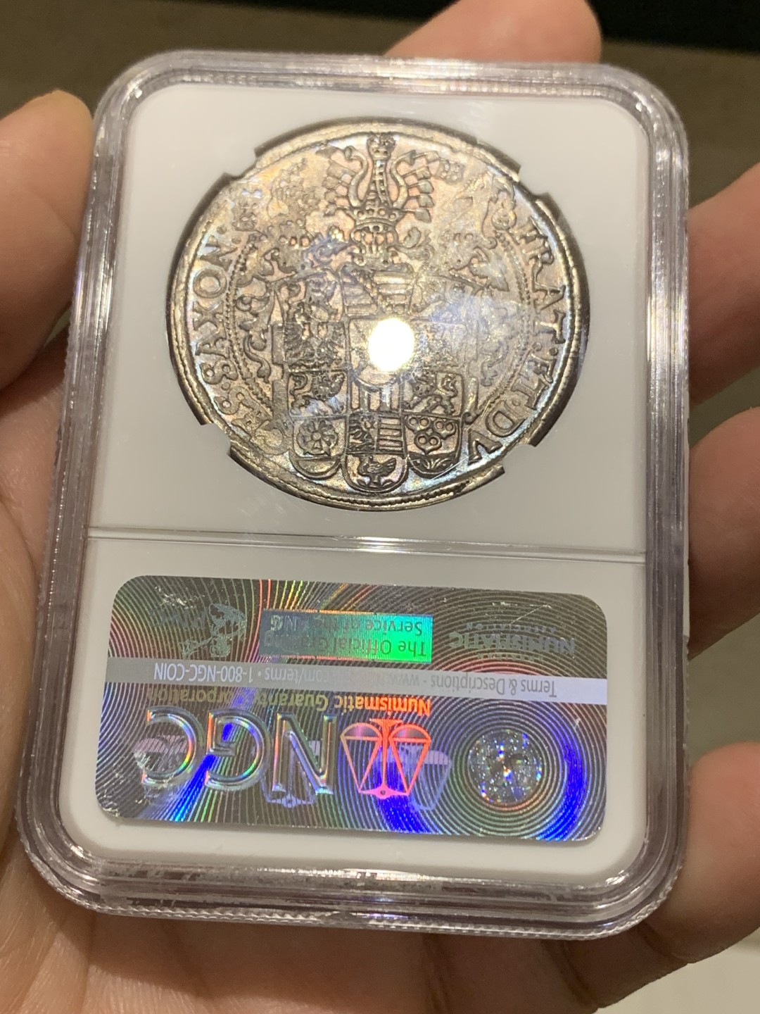 《竞宝斋》第147场-周日，周一 2场 (全场包邮) 亚军分！NGC MS63 德国 1595年 萨克森 3兄弟 泰勒 400多年的原光状态 实在难得 所见最好