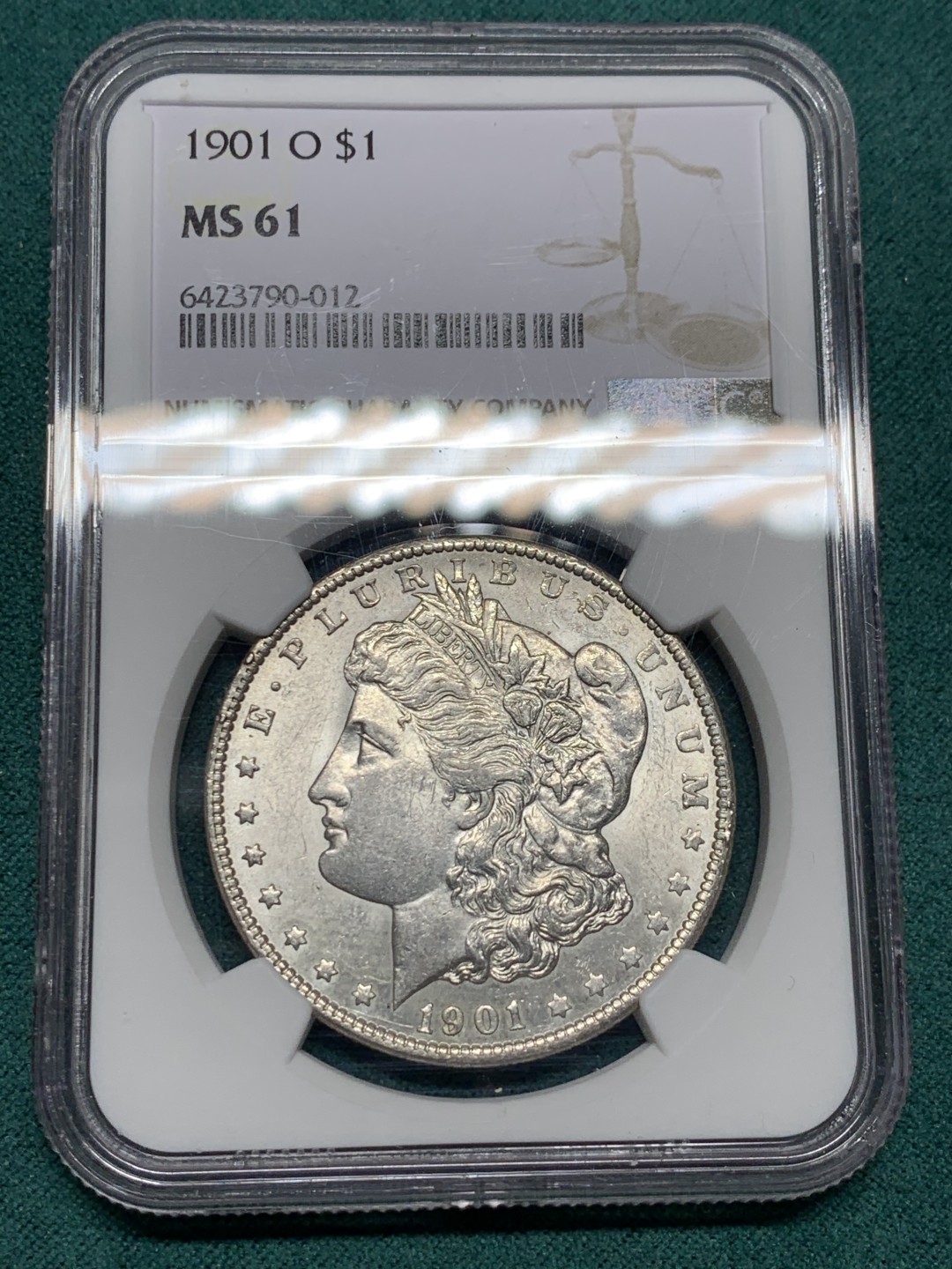 《竞宝斋》第147场-周日，周一 2场 (全场包邮) NGC-MS61 美国1901-O年 摩根一元大银币 顶级好品