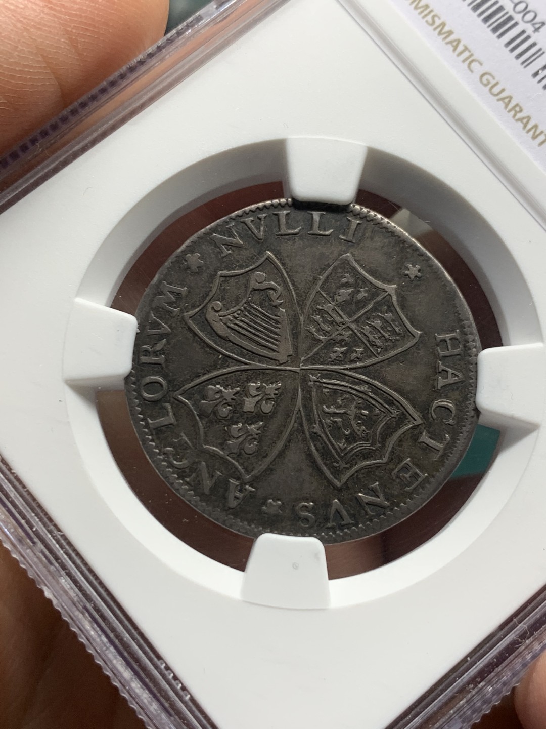 《竞宝斋》第147场-周日，周一 2场 (全场包邮) 第三名 NGC-XF45 英国1630年 查理斯王子生日纪念 银章 稀少品种 去年AU没分140刀成交不包含佣金