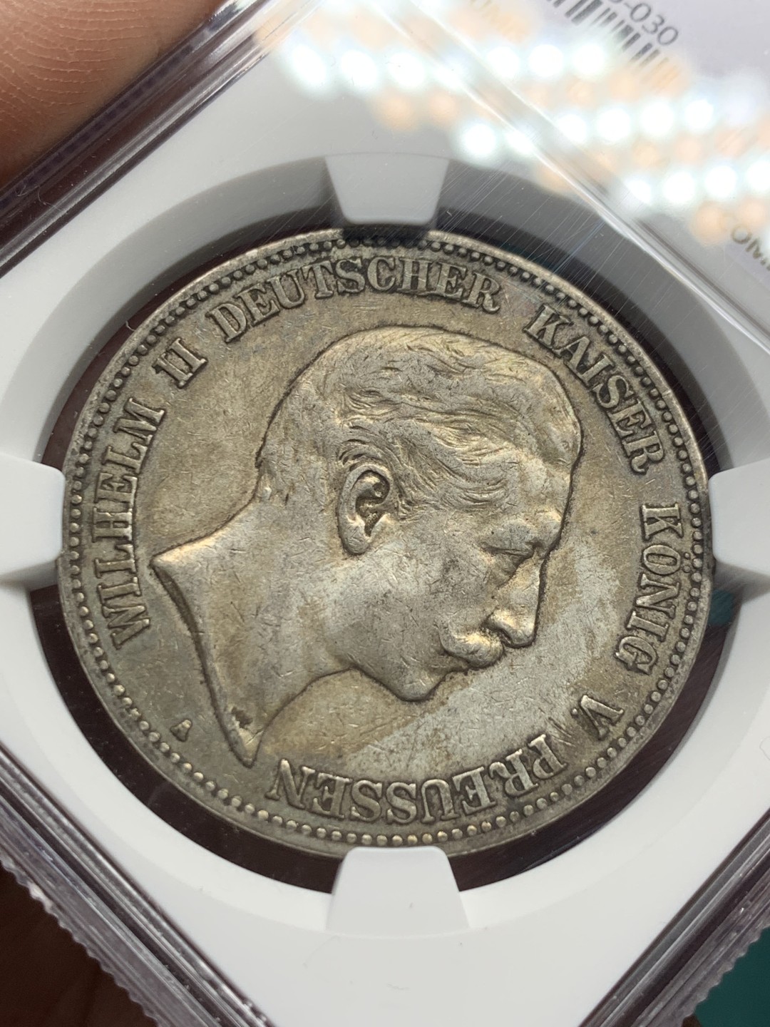 《竞宝斋》第147场-周日，周一 2场 (全场包邮) NGC-XF45 德国普鲁士 1904年威廉二世 5马克大银币 原味好品