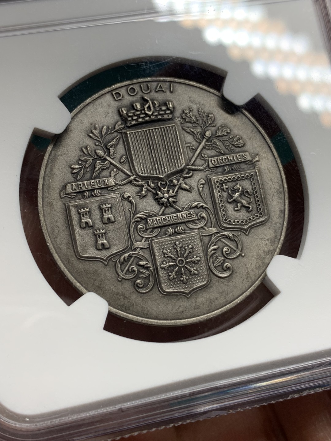 《竞宝斋》第147场-周日，周一 2场 (全场包邮) NGC MS62 法国杜埃商会银章 细节丰富