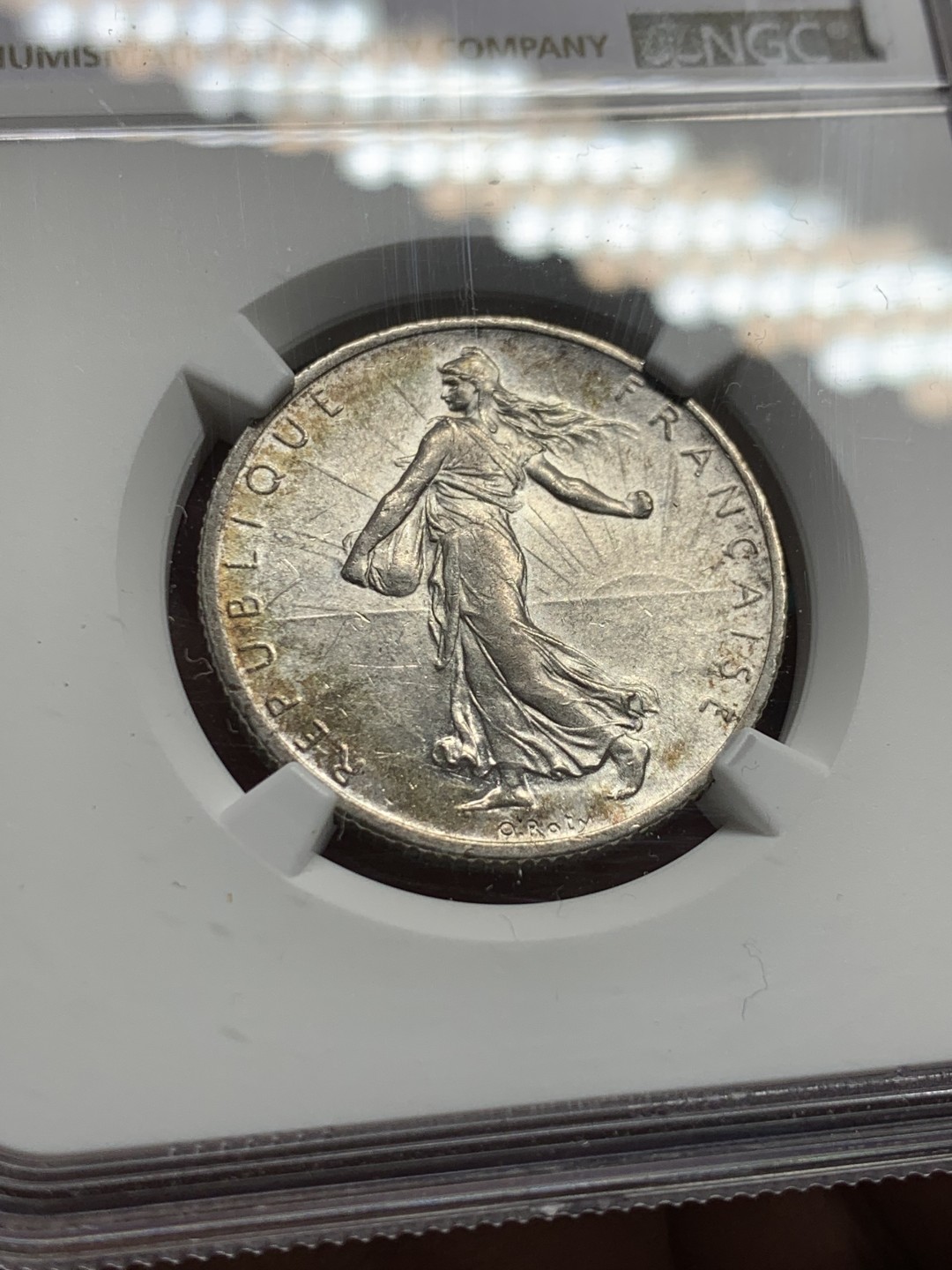 《竞宝斋》第147场-周日，周一 2场 (全场包邮) NGC-MS61 法国1898年 播种女神 早期年份2法郎银币 早期好品稀少