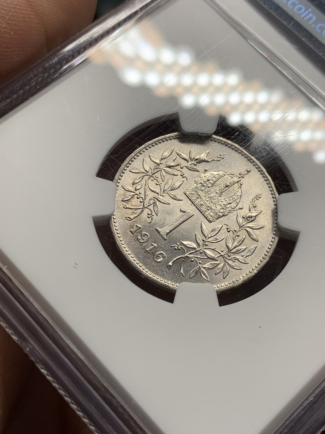 《竞宝斋》第147场-周日，周一 2场 (全场包邮) NGC MS63 1916年奥匈帝国皇帝约瑟夫二世1科罗纳银币，在世最后一年，关门币