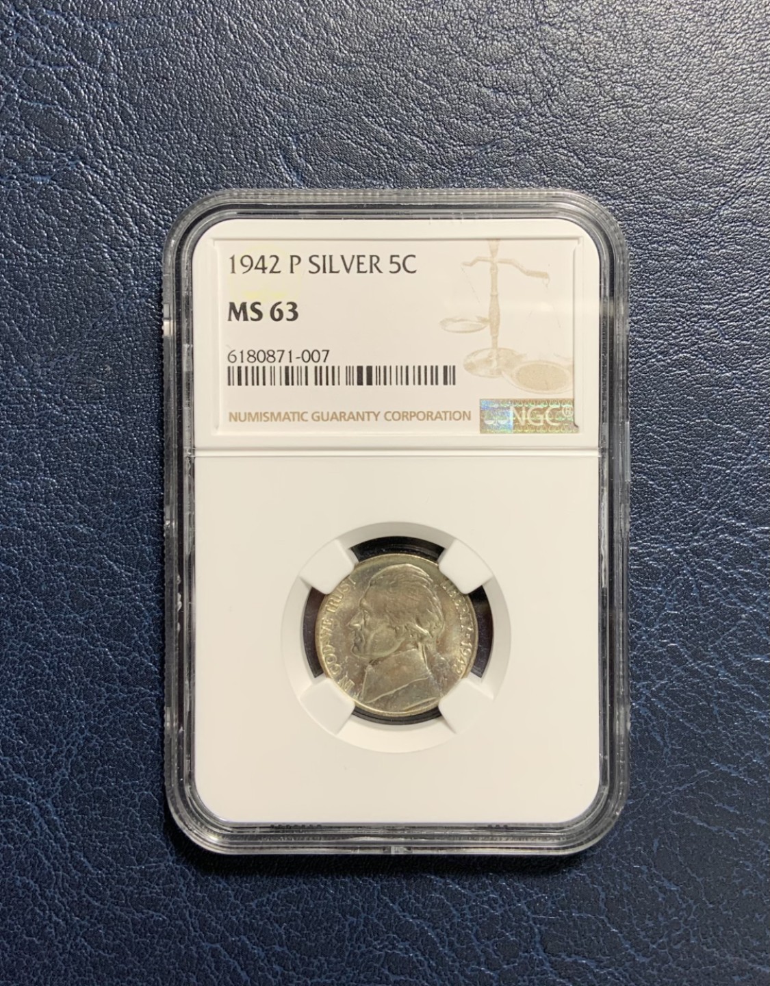 收藏联盟Quantum Auction 第244期拍卖  美国1942年5分银币 NGC MS63