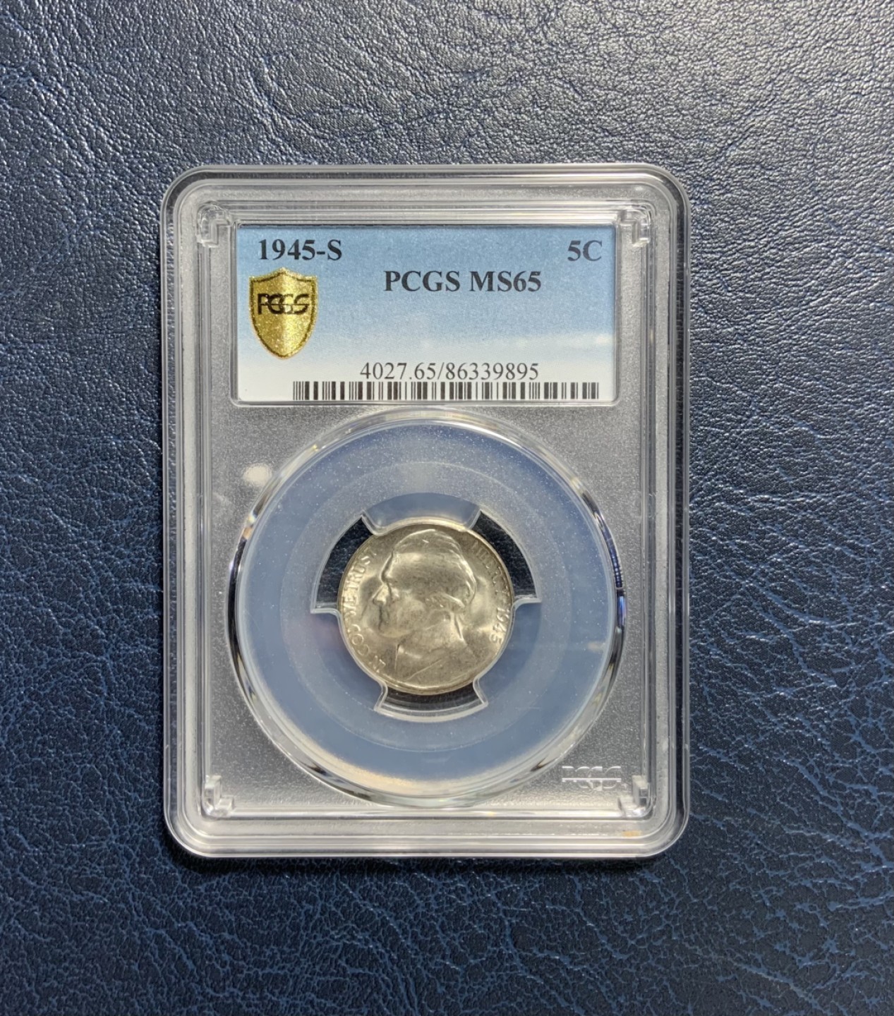 收藏联盟Quantum Auction 第244期拍卖  美国1945年5分银币  PCGS MS65
