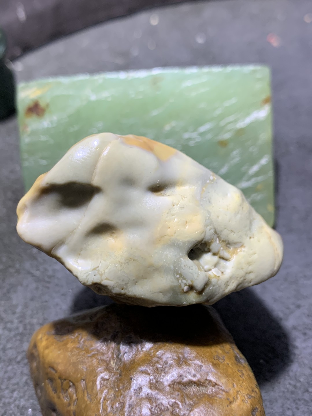 精美戈壁彩玉手工雕刻天地把件（吊坠)一个！
