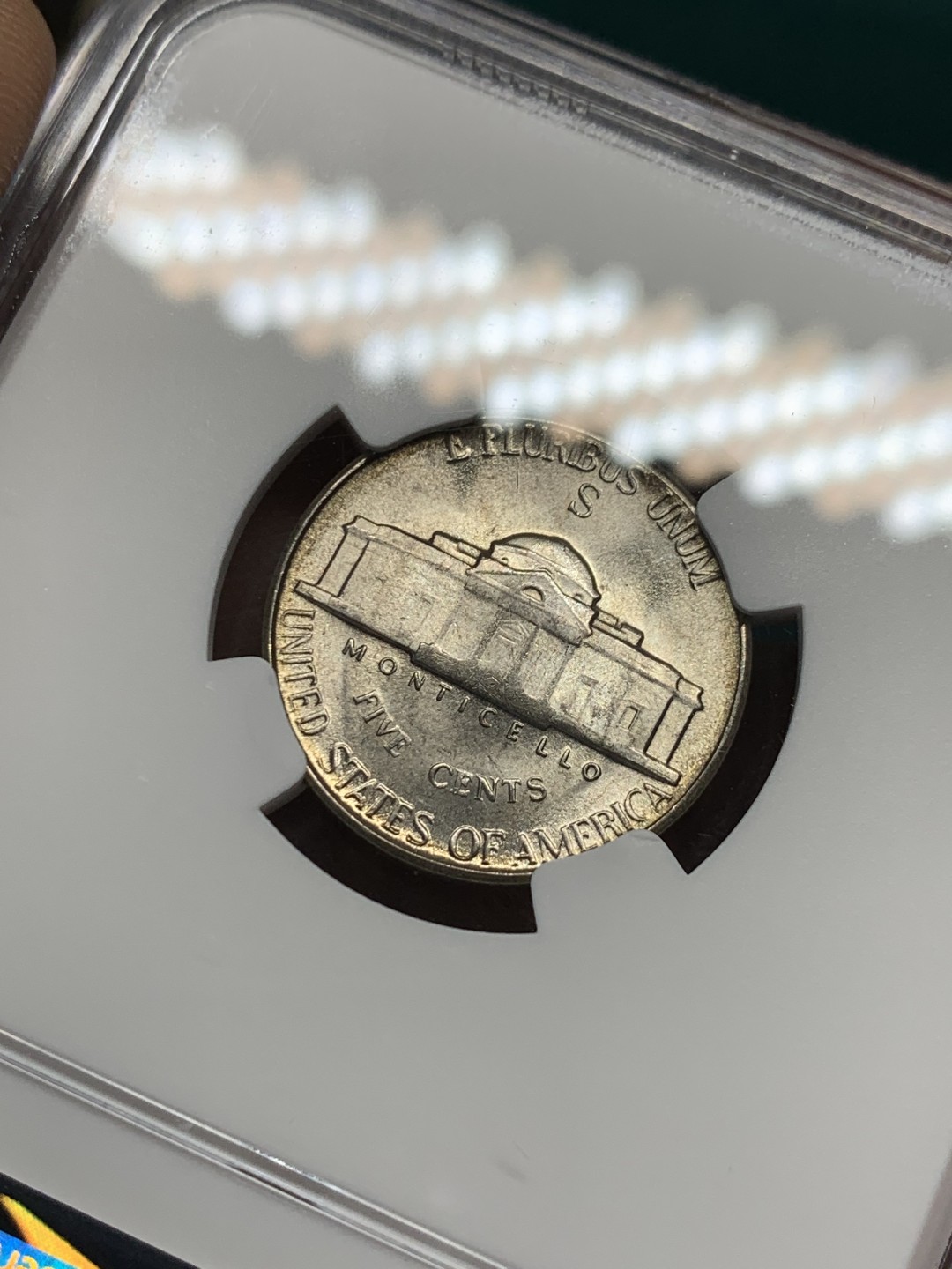 《竞宝斋》第148场-周日，周一 2场 (全场包邮) NGC-MS64 美国1945年 5美分 杰弗逊战时五美分 含银版（仅1942-1945年含银，其余年份为镍币）