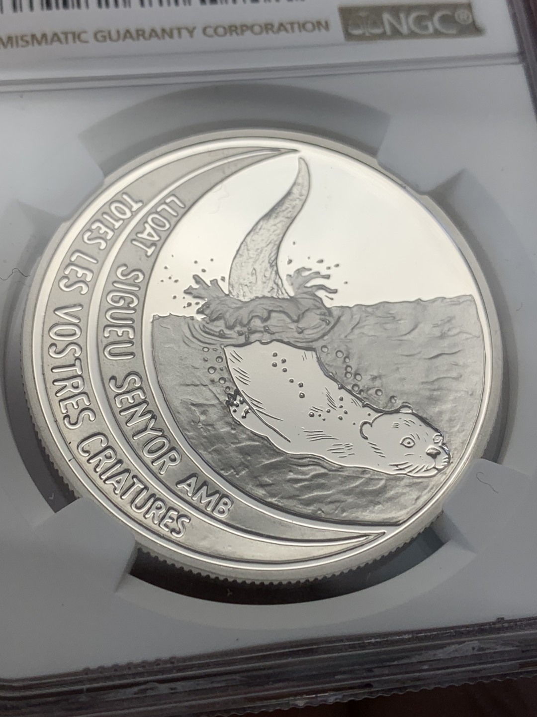 《竞宝斋》第148场-周日，周一 2场 (全场包邮) NGC-PF69 安道尔1996年 动物系列 10第纳尔 精制大银币