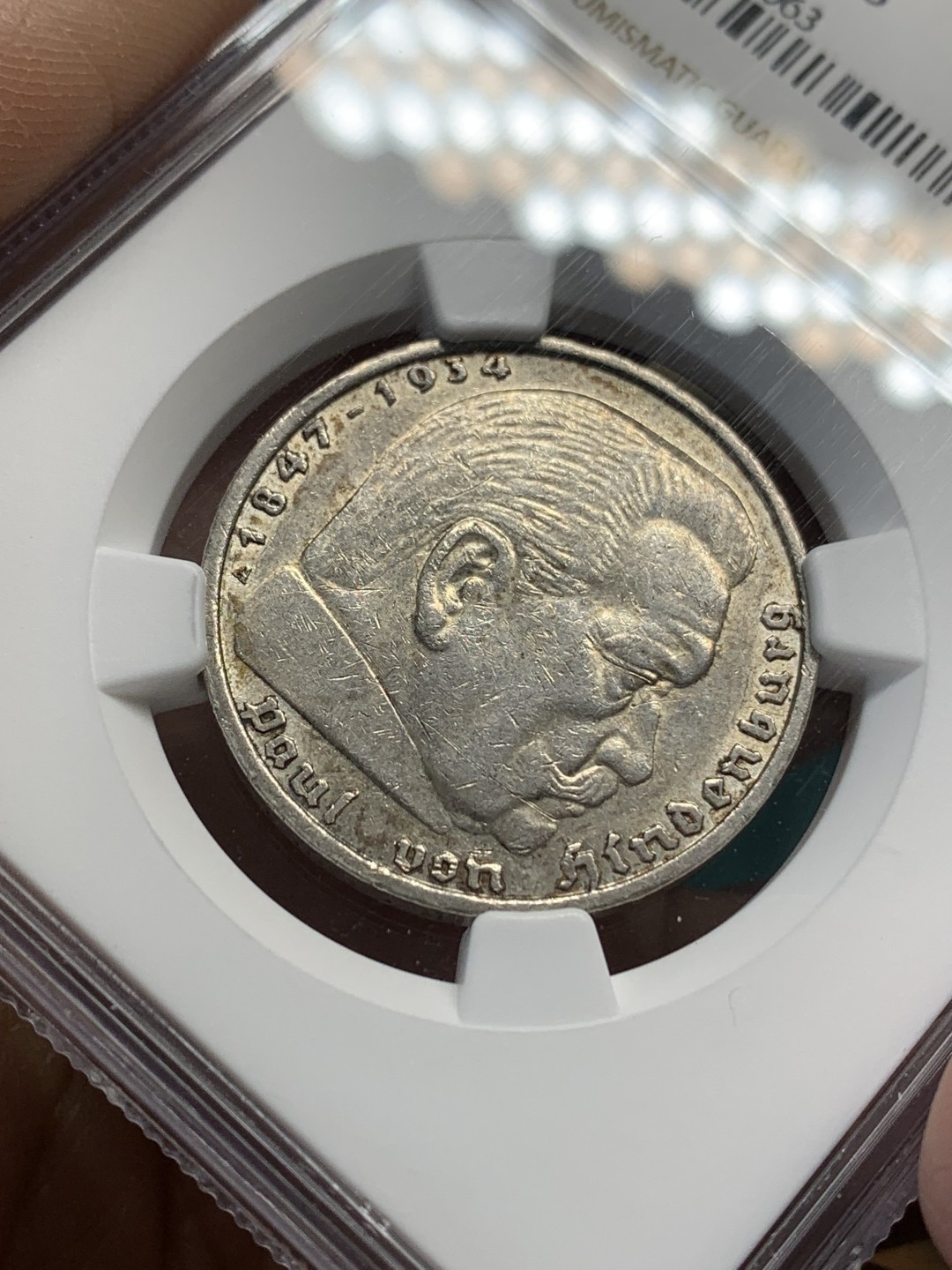 《竞宝斋》第148场-周日，周一 2场 (全场包邮) NGC-AUD 1939A德国兴登堡带字5马克银币