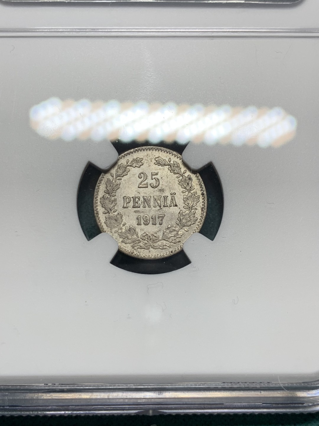 《竞宝斋》第148场-周日，周一 2场 (全场包邮) NGC-MS62 俄属芬兰1917年 25分双头鹰银币