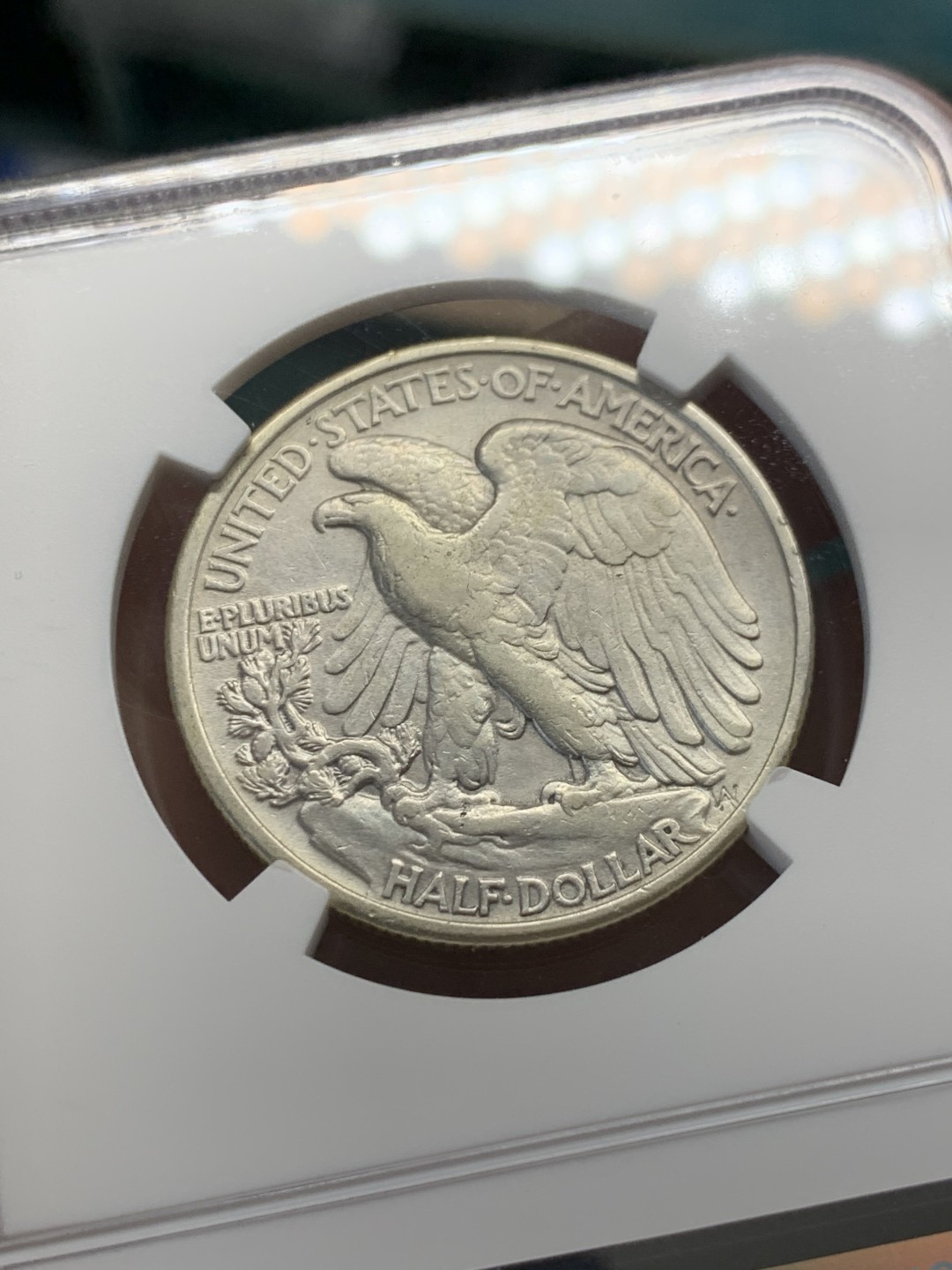 《竞宝斋》第148场-周日，周一 2场 (全场包邮) NGC-VF 美国1918年 行走女神半圆 这个是早期年份 一般都是40几年好品 ，这个有VF已经不得了了